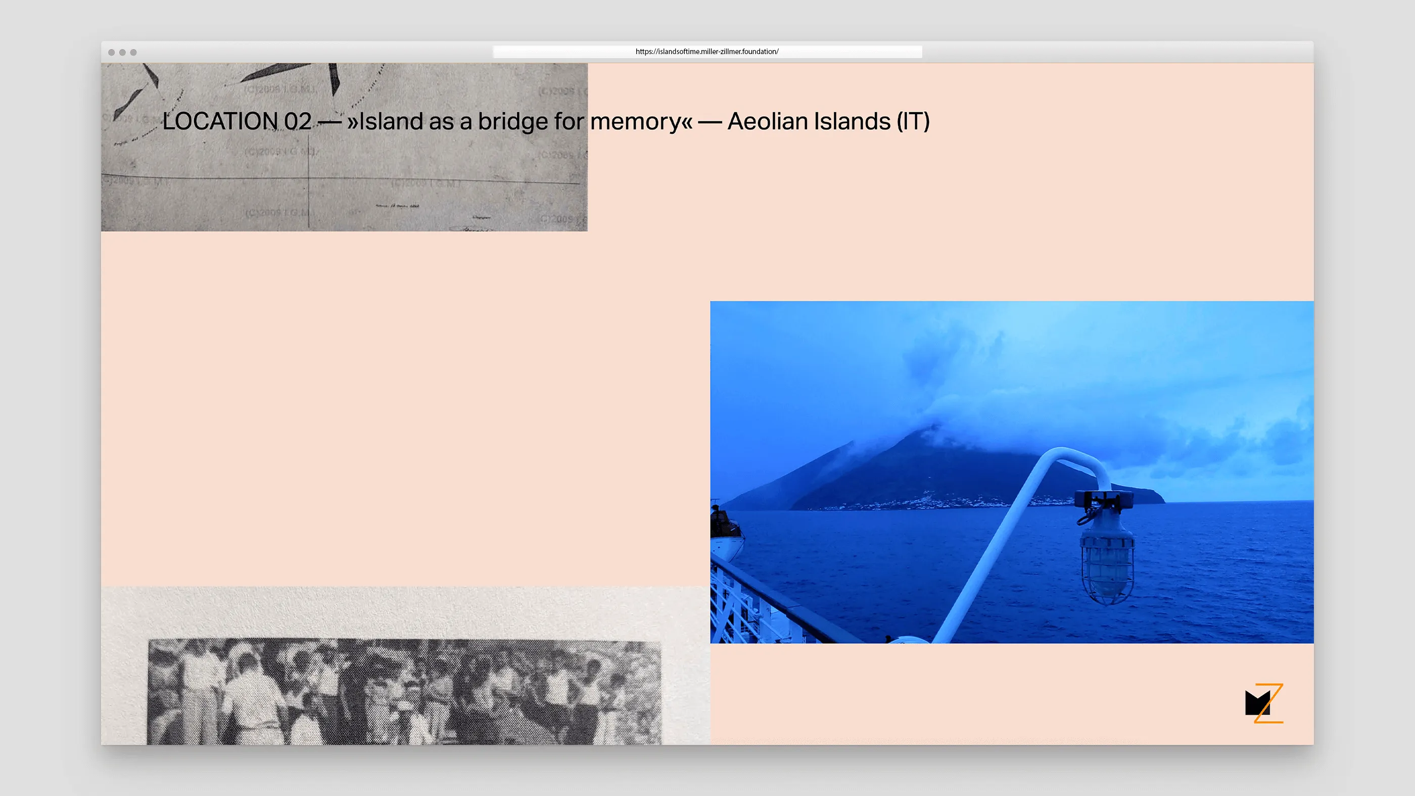 Screenshot Islands Of Time Microsite of the Miller-Zillmer Foundation
