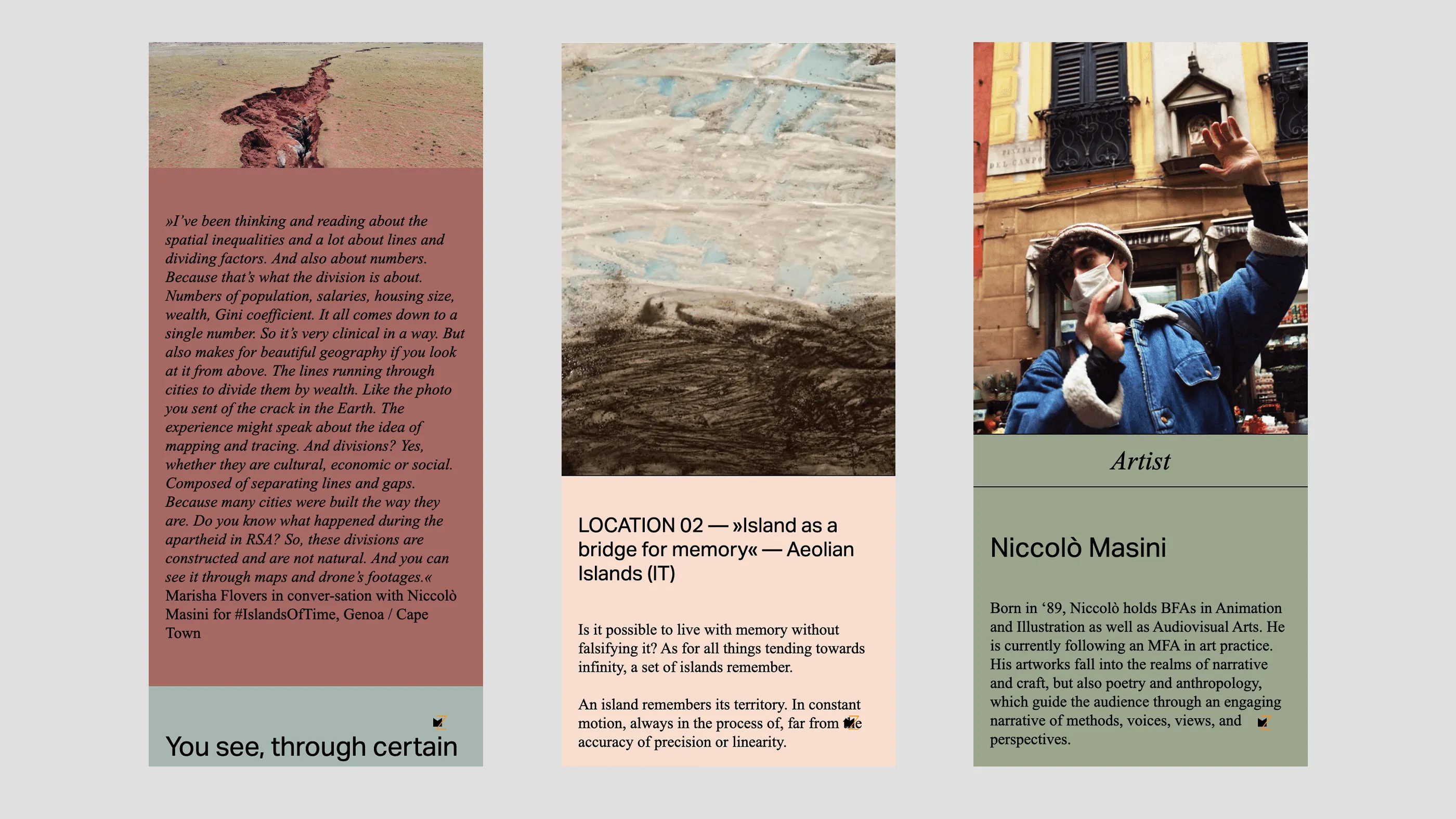 Screenshot Islands Of Time Microsite of the Miller-Zillmer Foundation