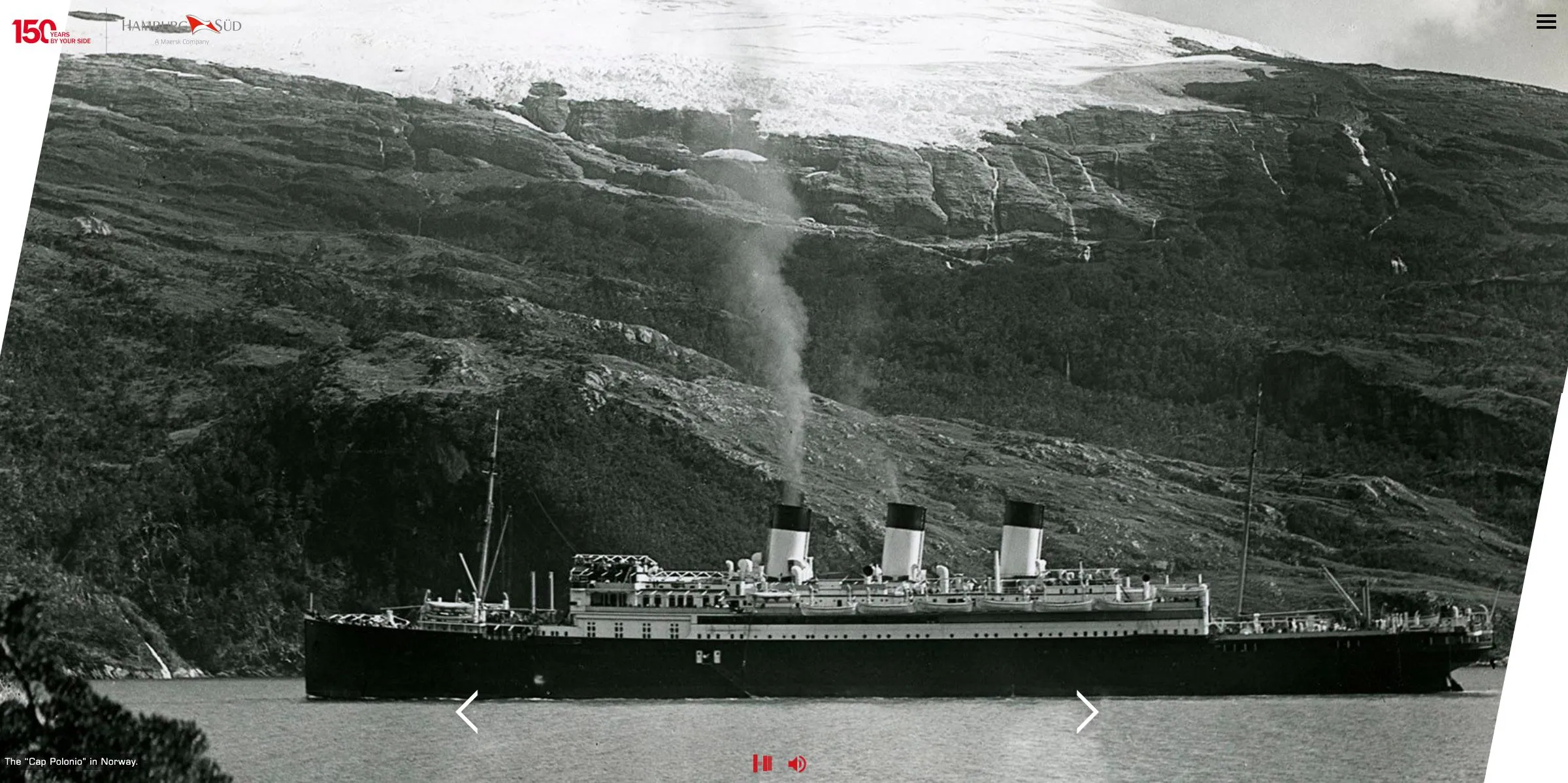 Screenshot Microsite 150 Jahre Hamburg Süd von Henkelhiedl – das Schiff "Cap Polonio"
