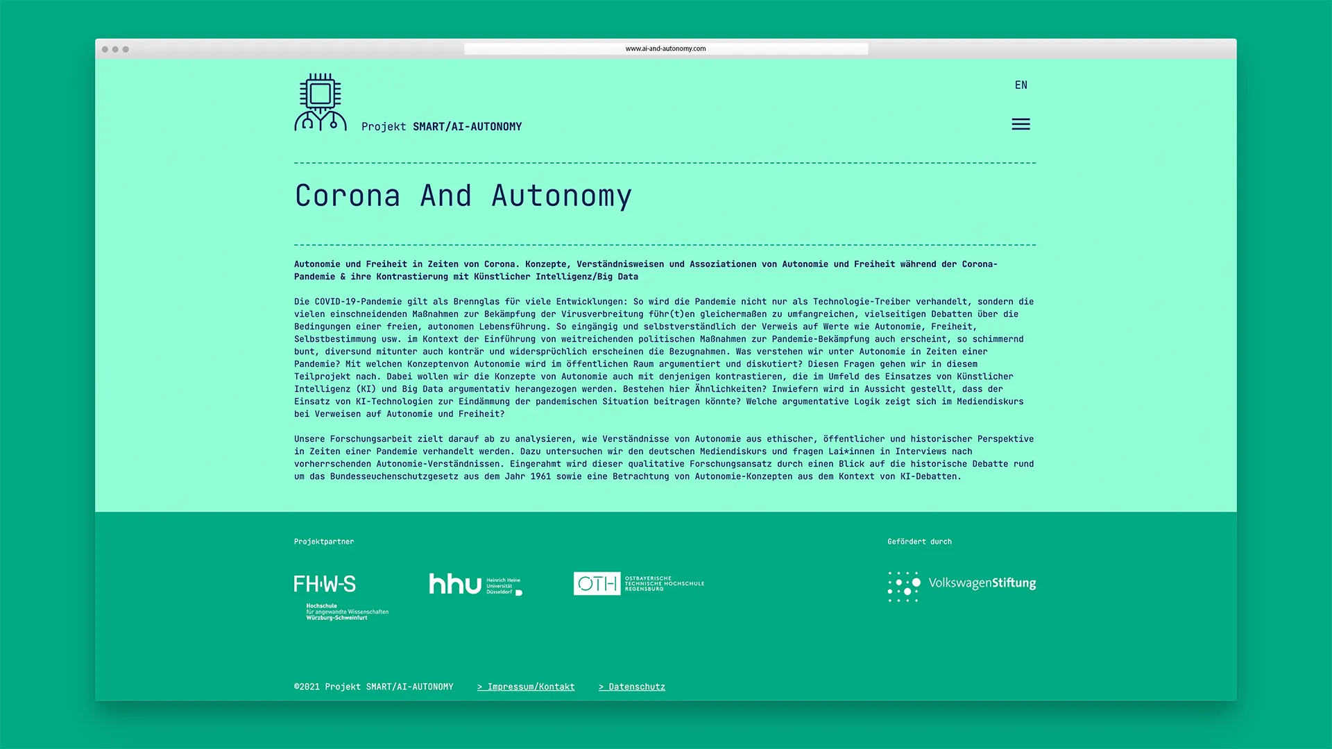 Screenshot des Projekts SMART/AI & AUTONOMY