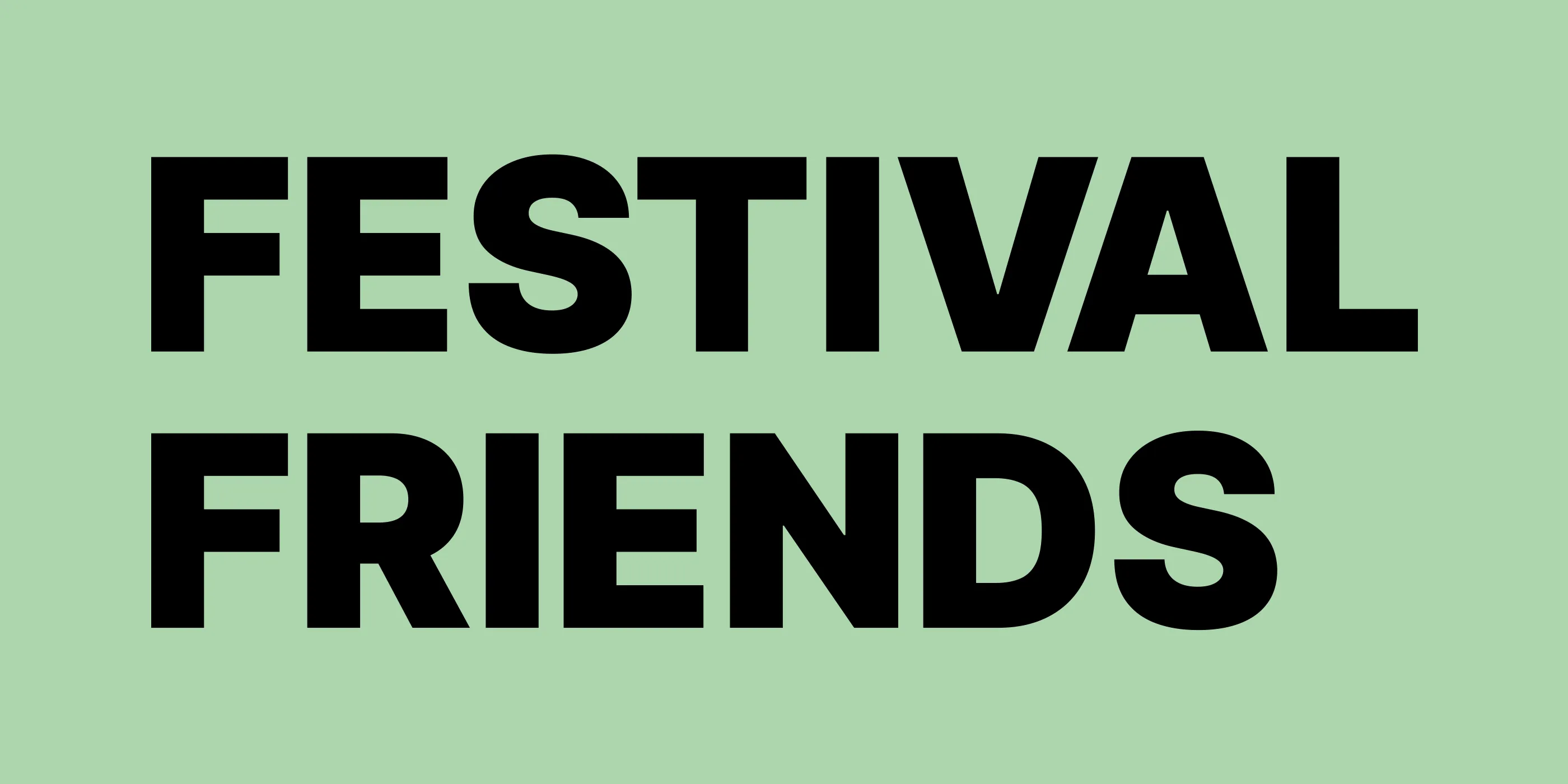 Die Wortmarke von Festival Friends auf hellgrünen Hintergrund