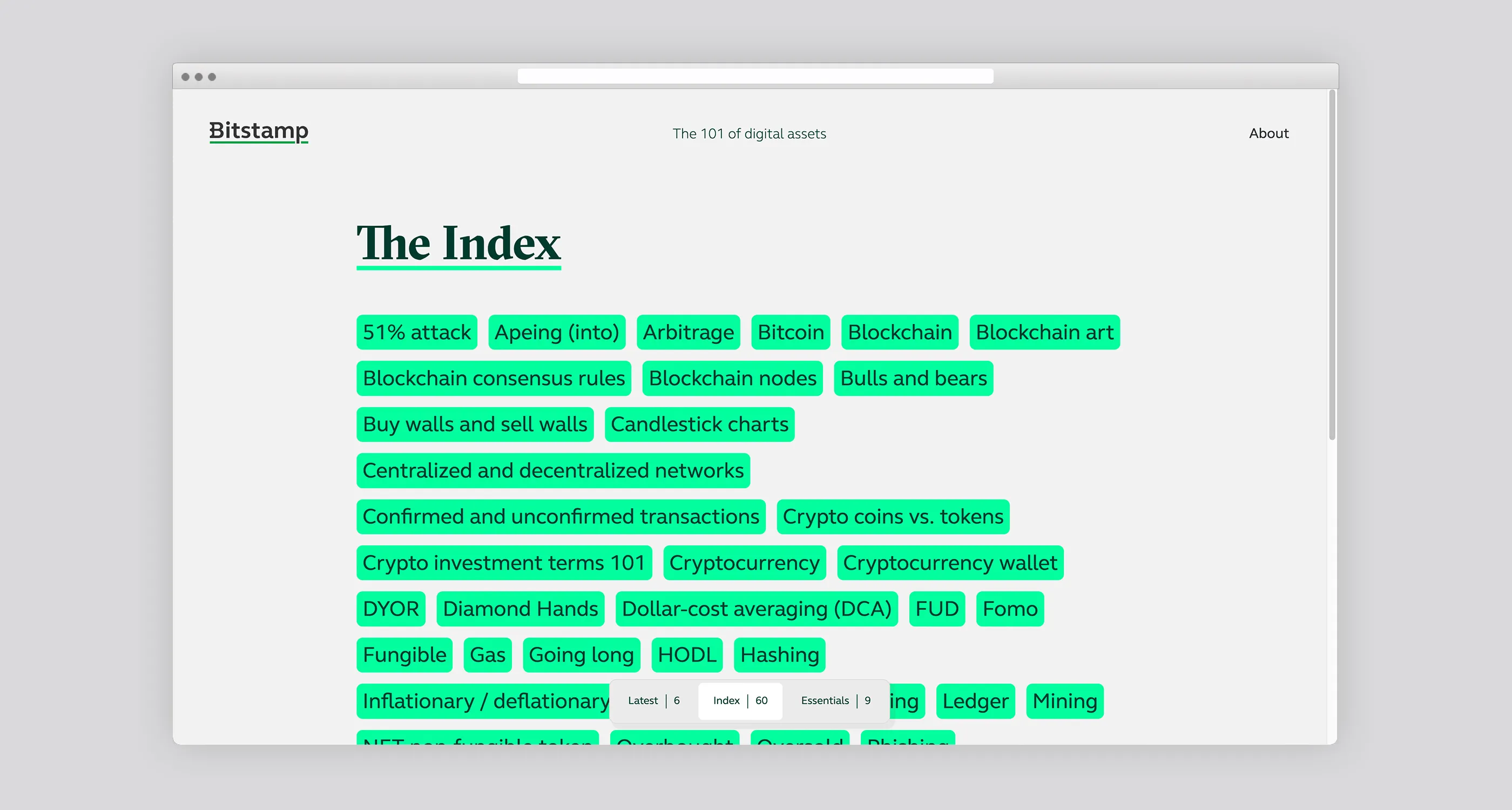 The Index page on the website crypto-decrypted.net, designed by Henkelhiedl
