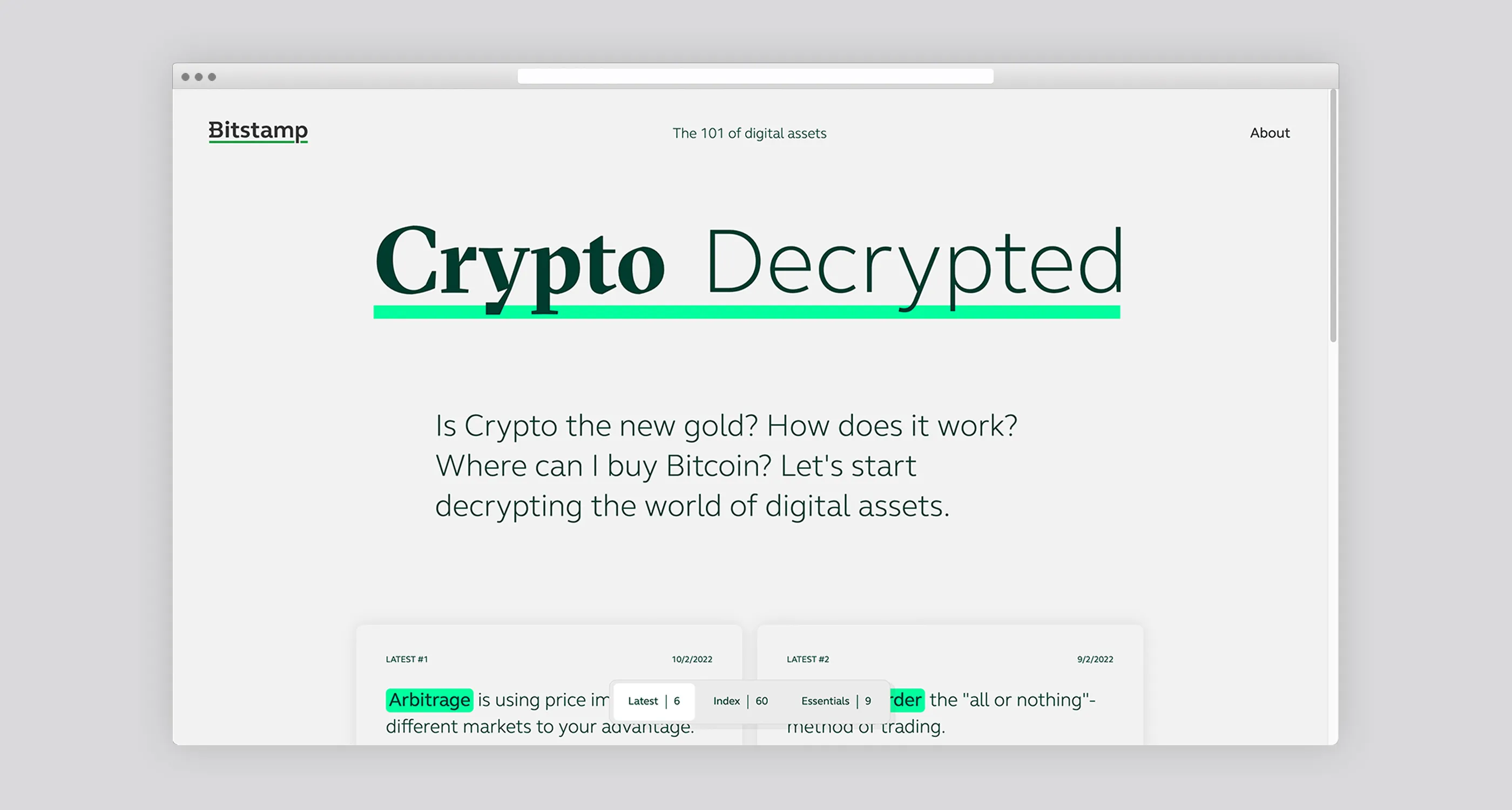 The home page on the website crypto-decrypted.net, designed by Henkelhiedl