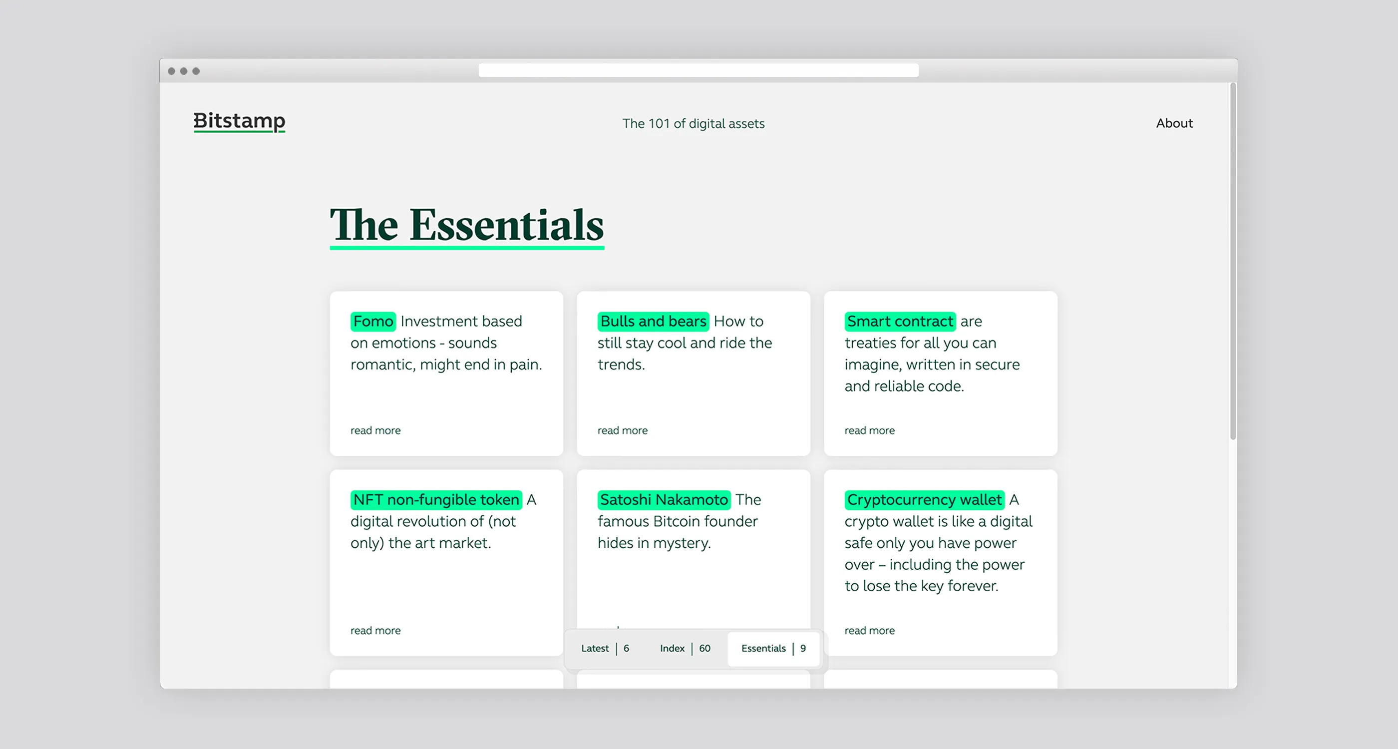 The Essentials page on the website crypto-decrypted.net, designed by Henkelhiedl