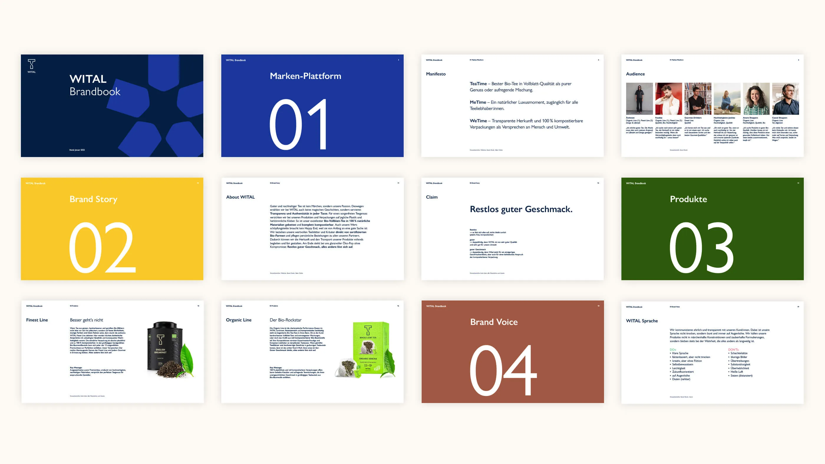 Thumbnails der PDF-Vorschau des WITAL Brandbooks
