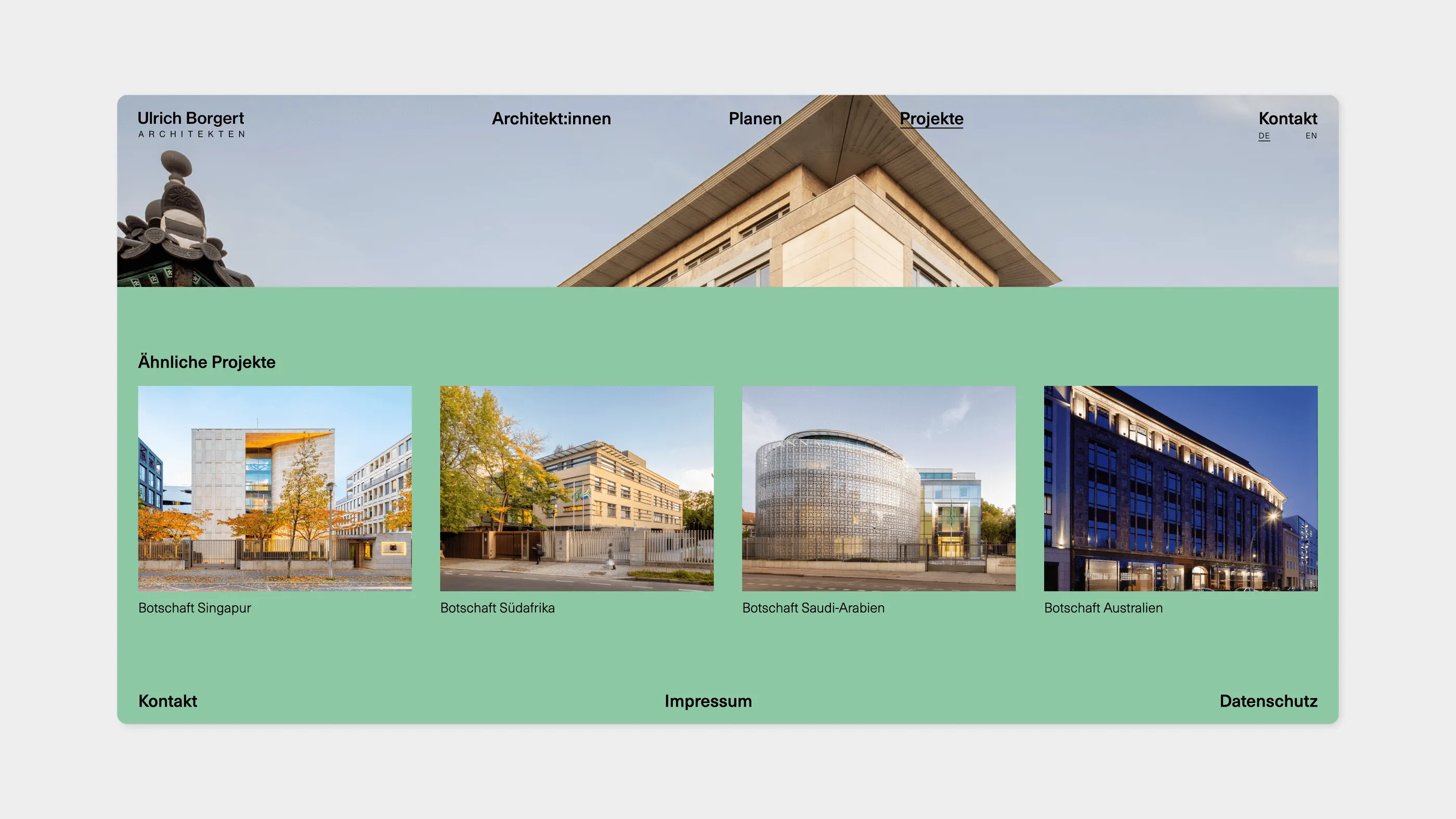 Project references on the website of Ulrich Borgert Architekten