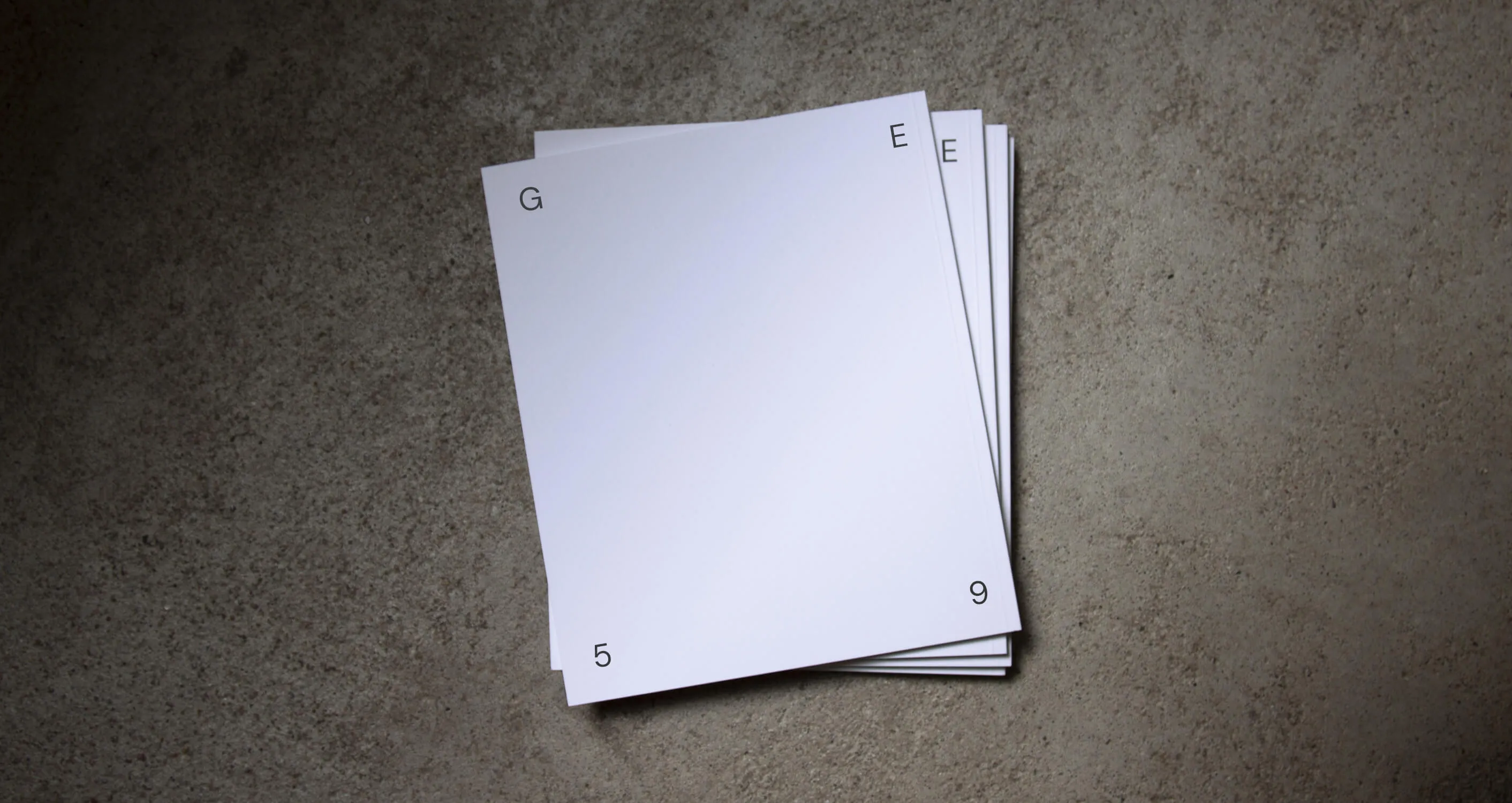 Back of exhibition catalogues of the GE59 Gallery