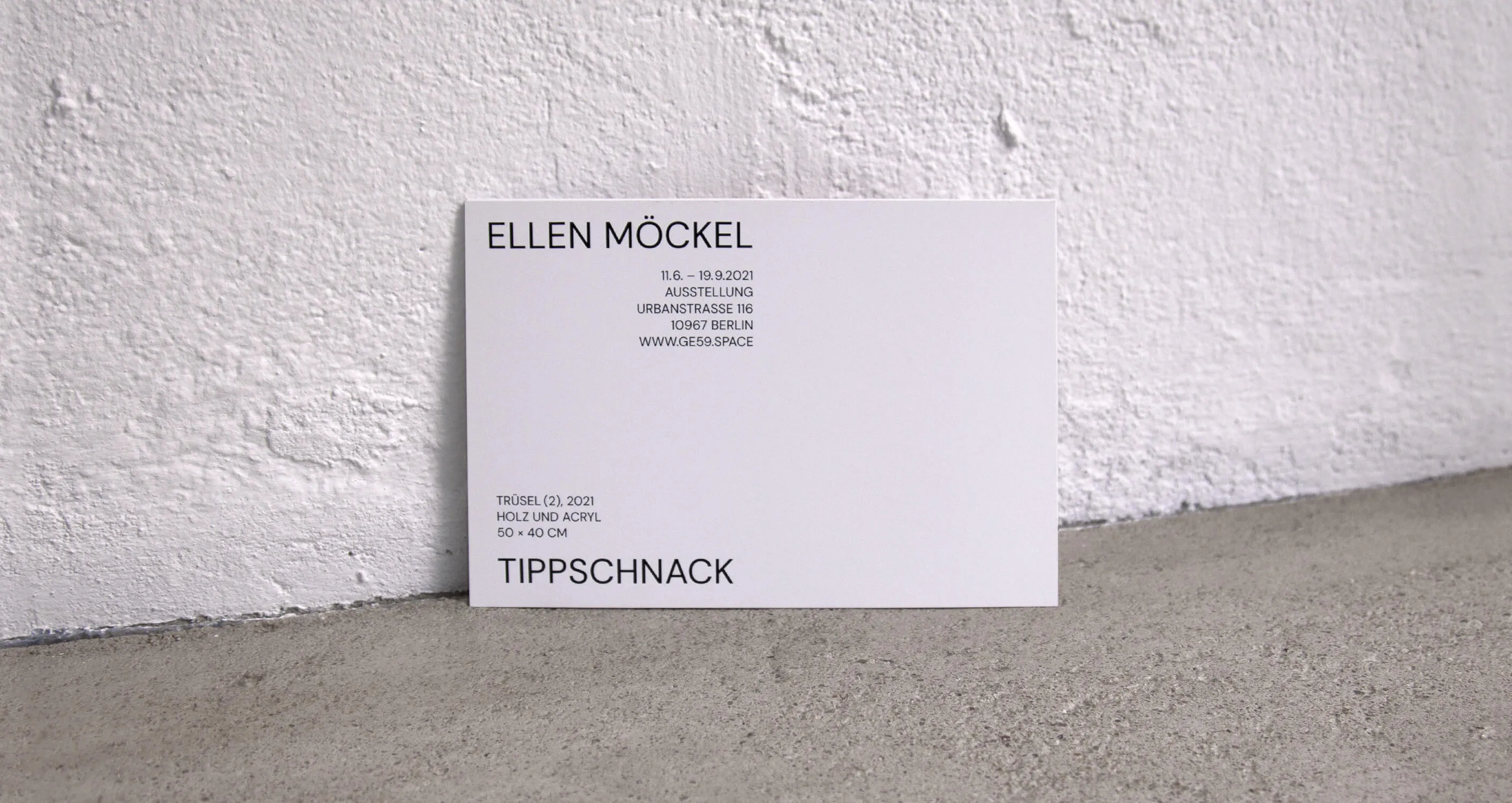 Postcard for Ellen Möckel's exhibition at Galerie GE59, 2021.