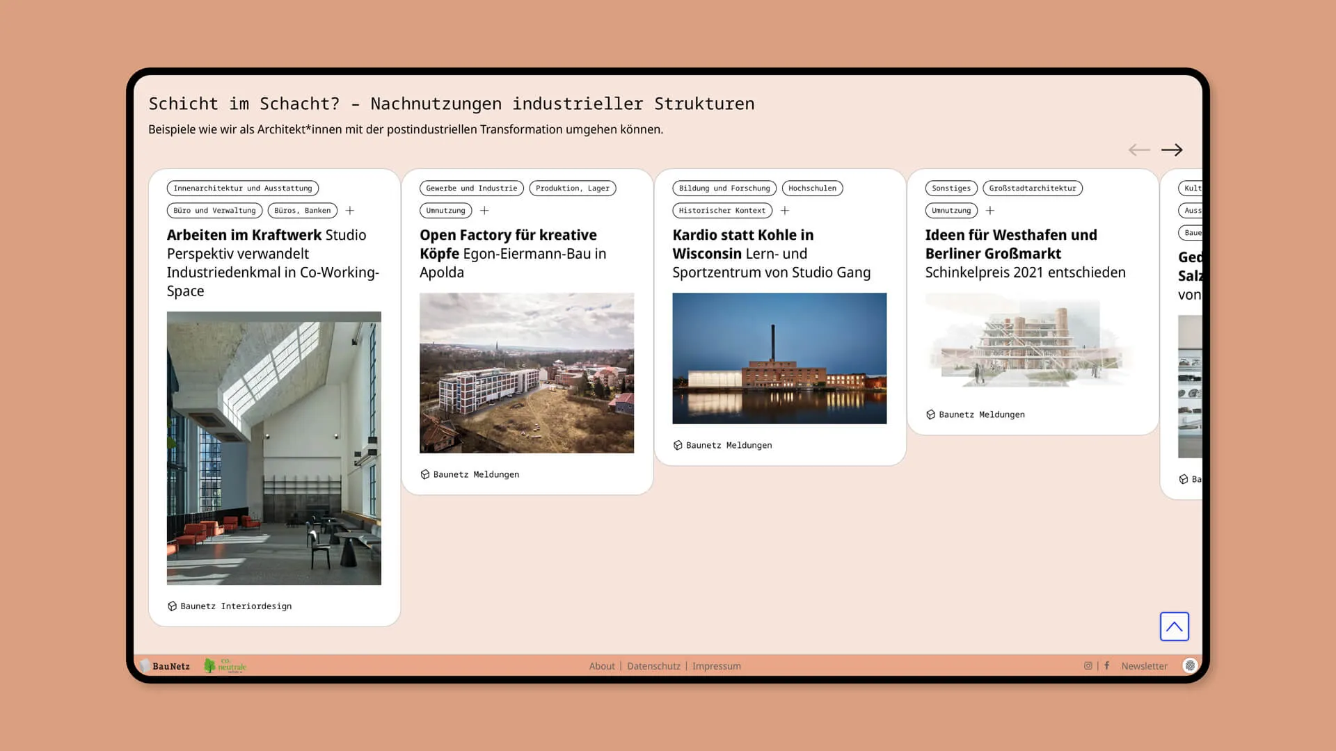 Screenshot von baunetz CAMPUS