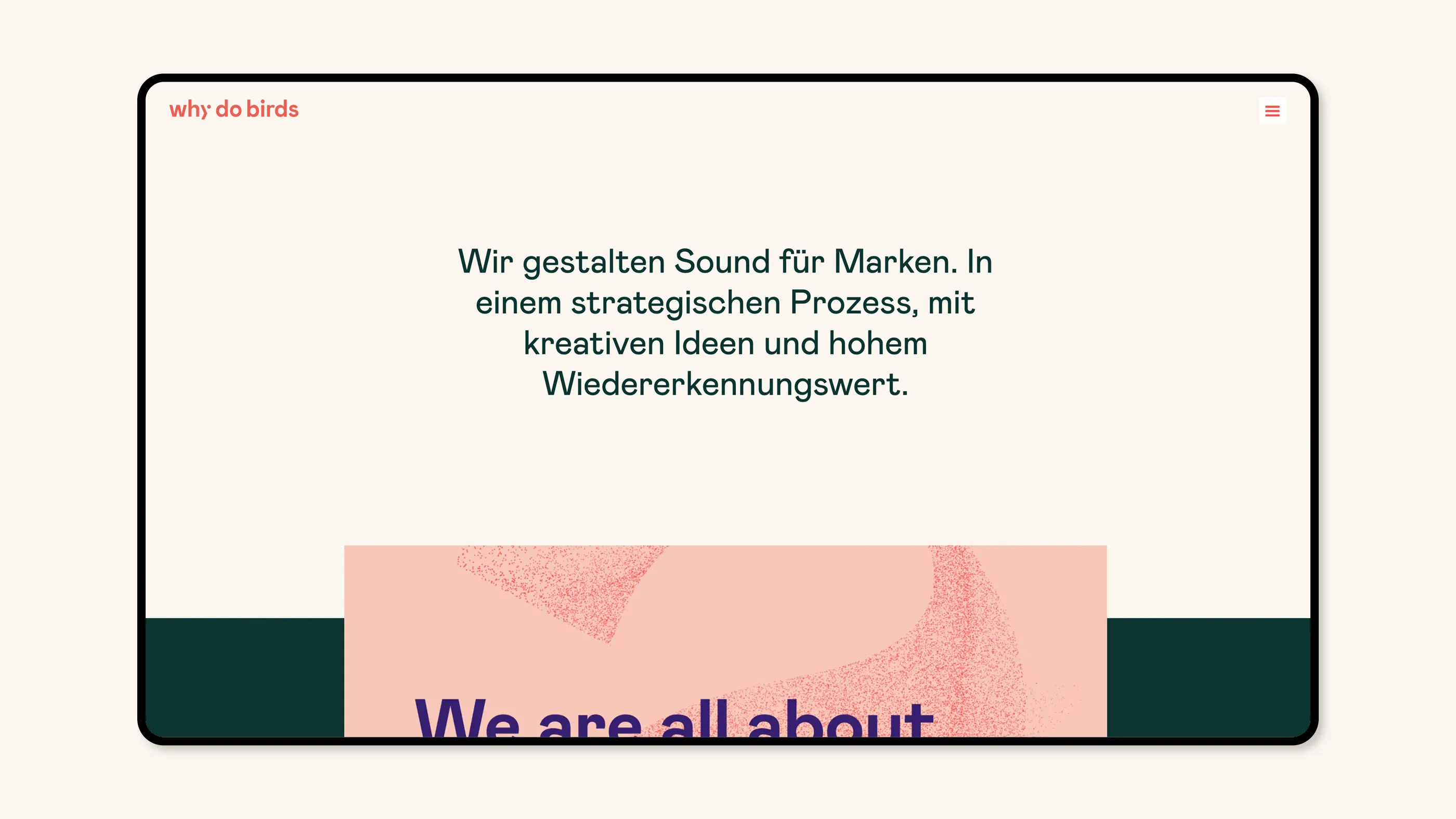 Die Selbstbeschreibung der Agentur »why do birds« auf ihrer Website
