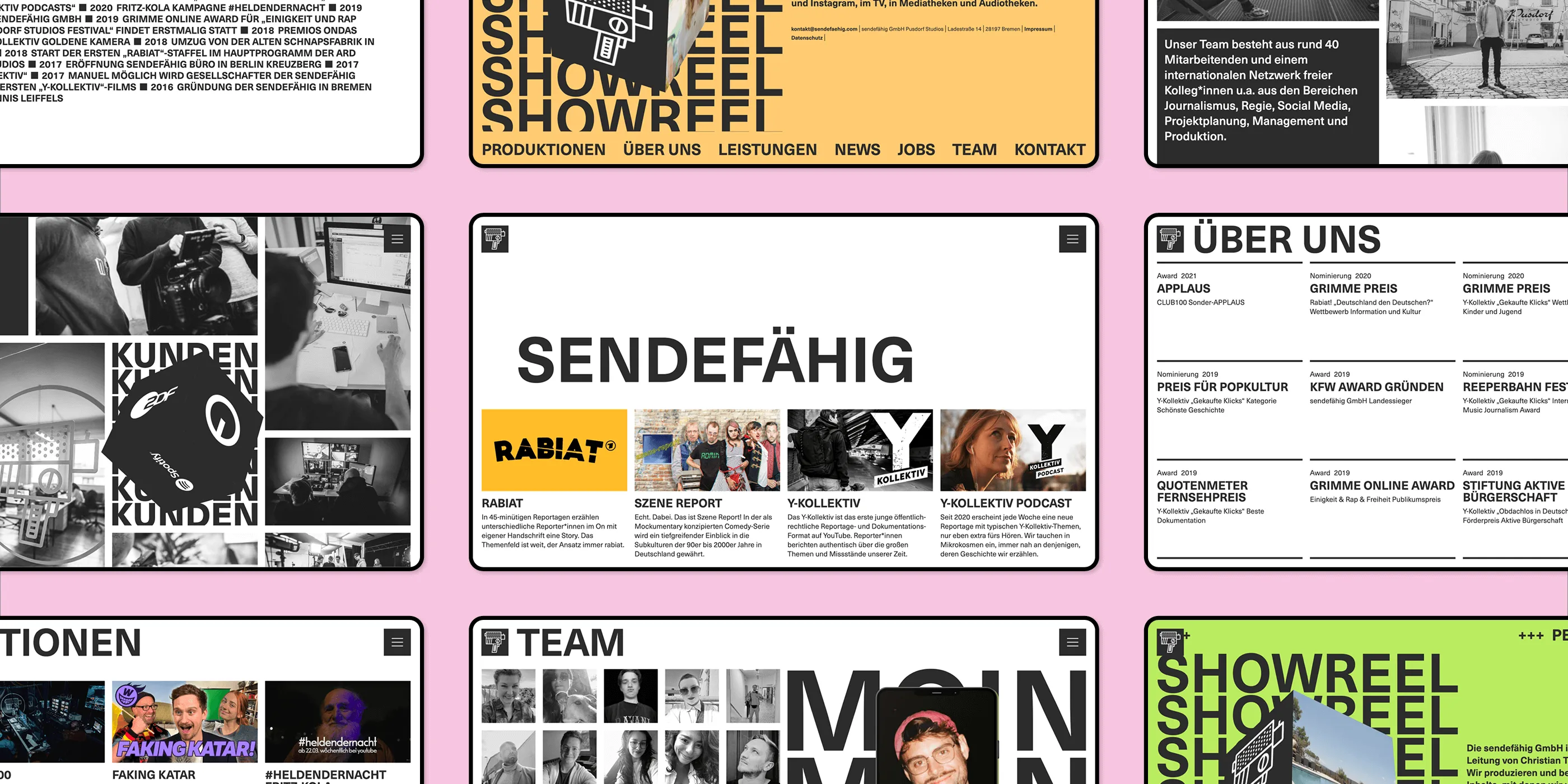 Screenshot von der sendefähig Webseite