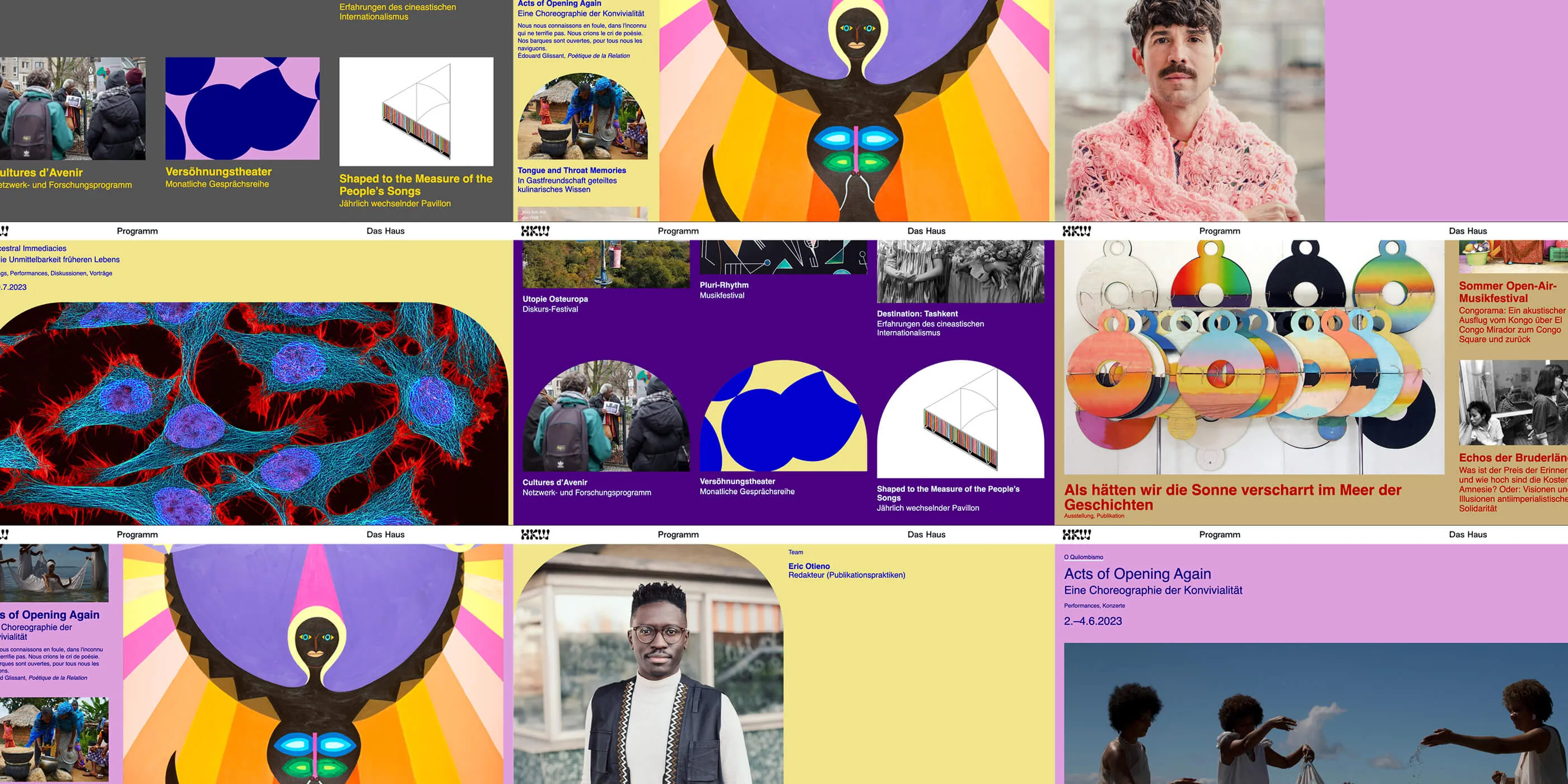 Ein Collage aus diversen Screenshots von hkw.de