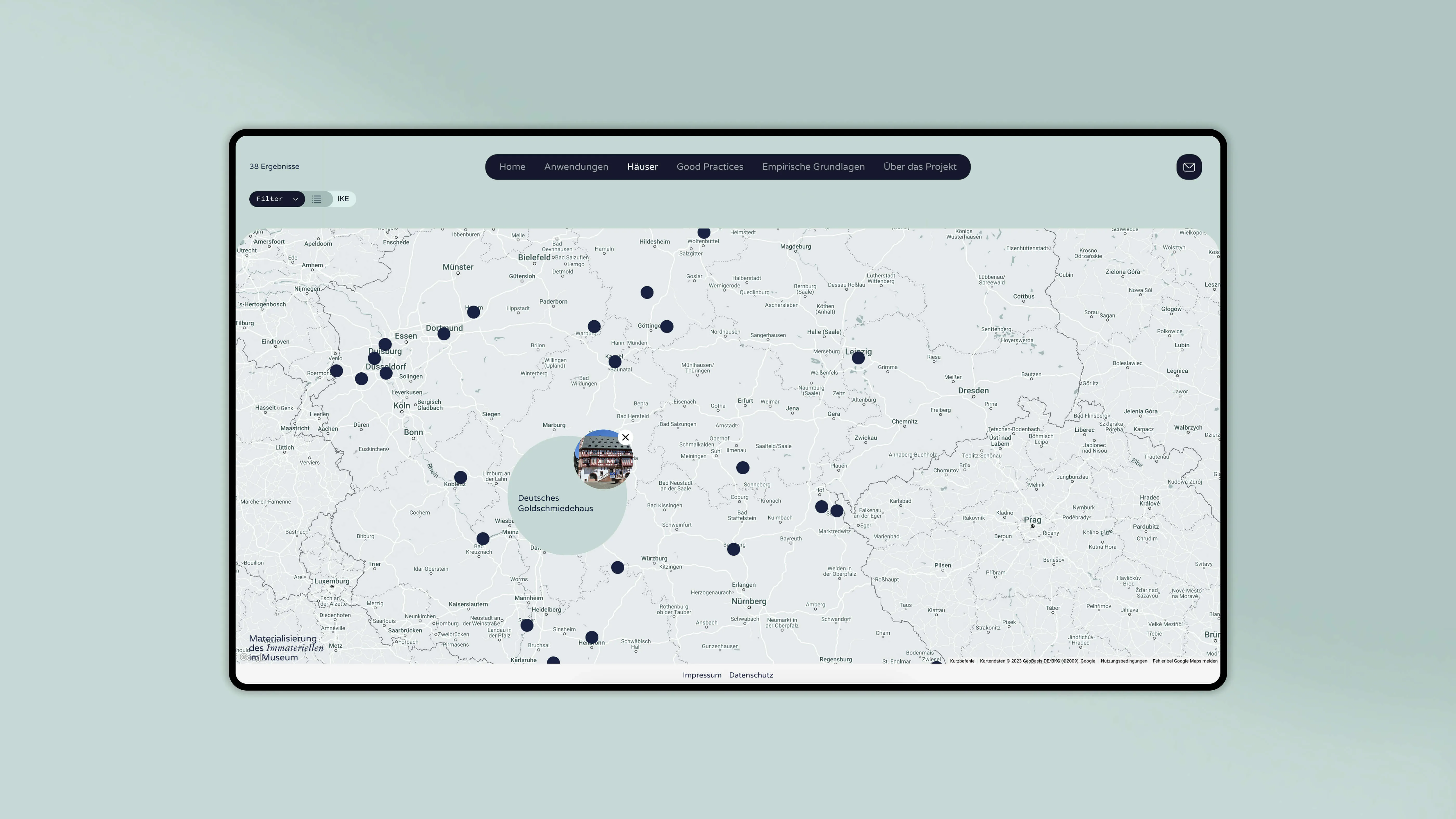 A map on the website immateriell.smb.museum of the Stiftung Preußischer Kulturbesitz.