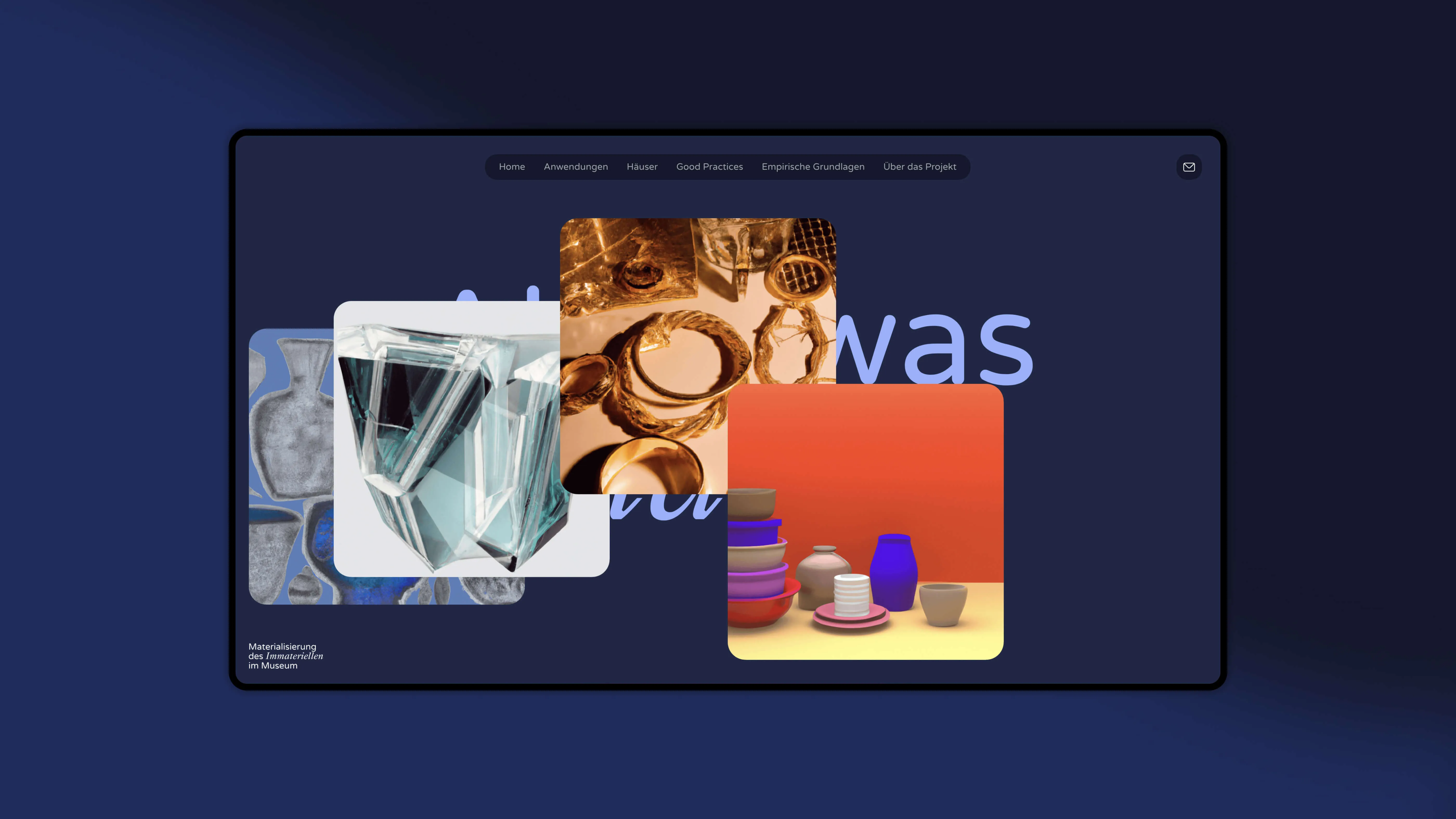Teaser images of the website immateriell.smb.museum of the Stiftung Preußischer Kulturbesitz.