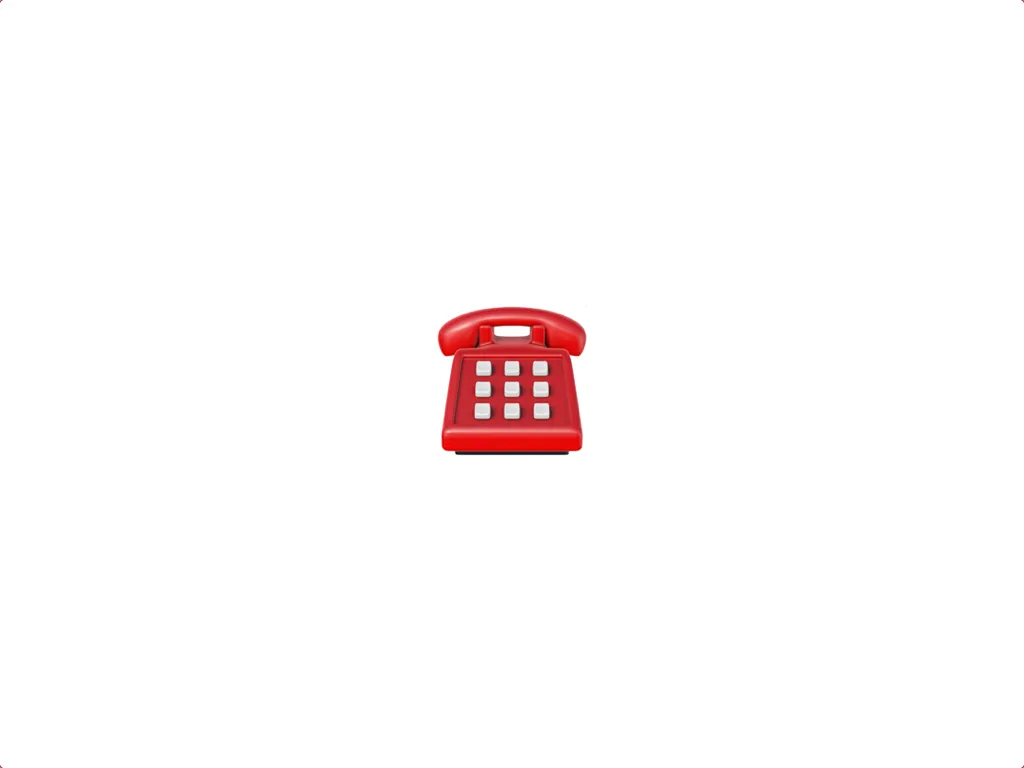 Emoji eines roten Telefons auf weißen Hintergrund