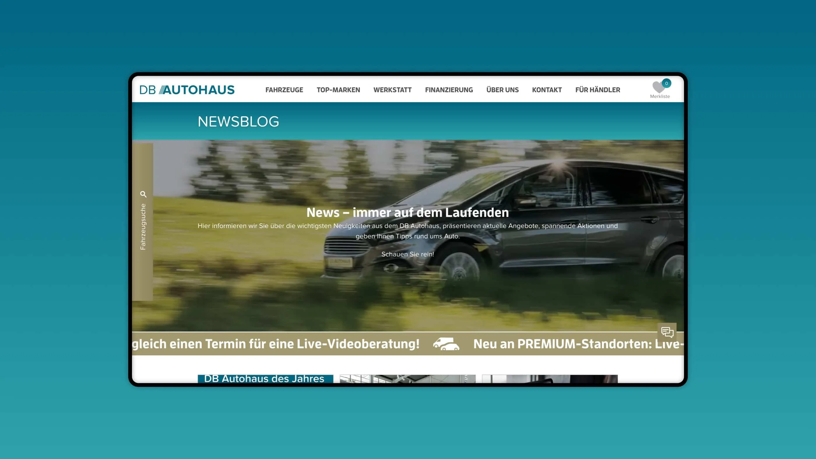 A screenshot of the website dbautohaus.de