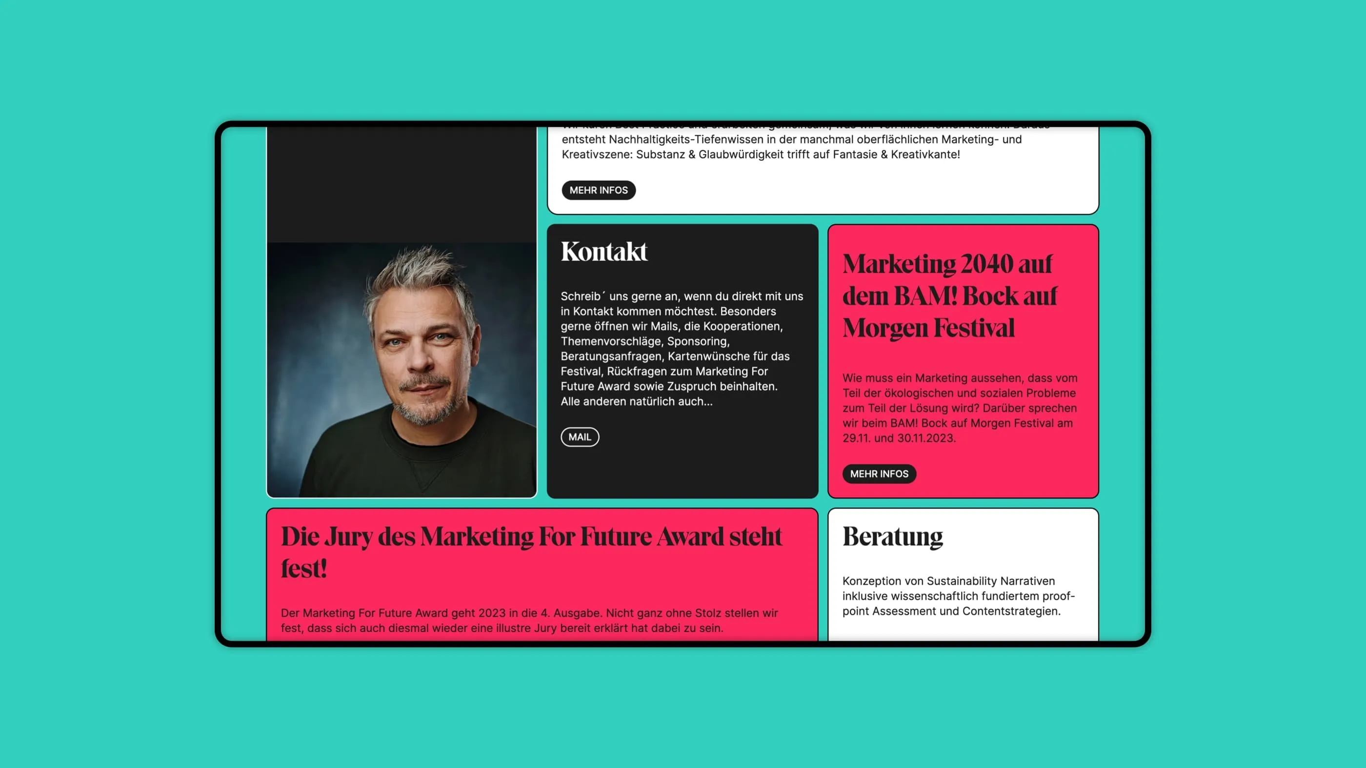 A screenshot of the website of BAM! - Bock auf morgen