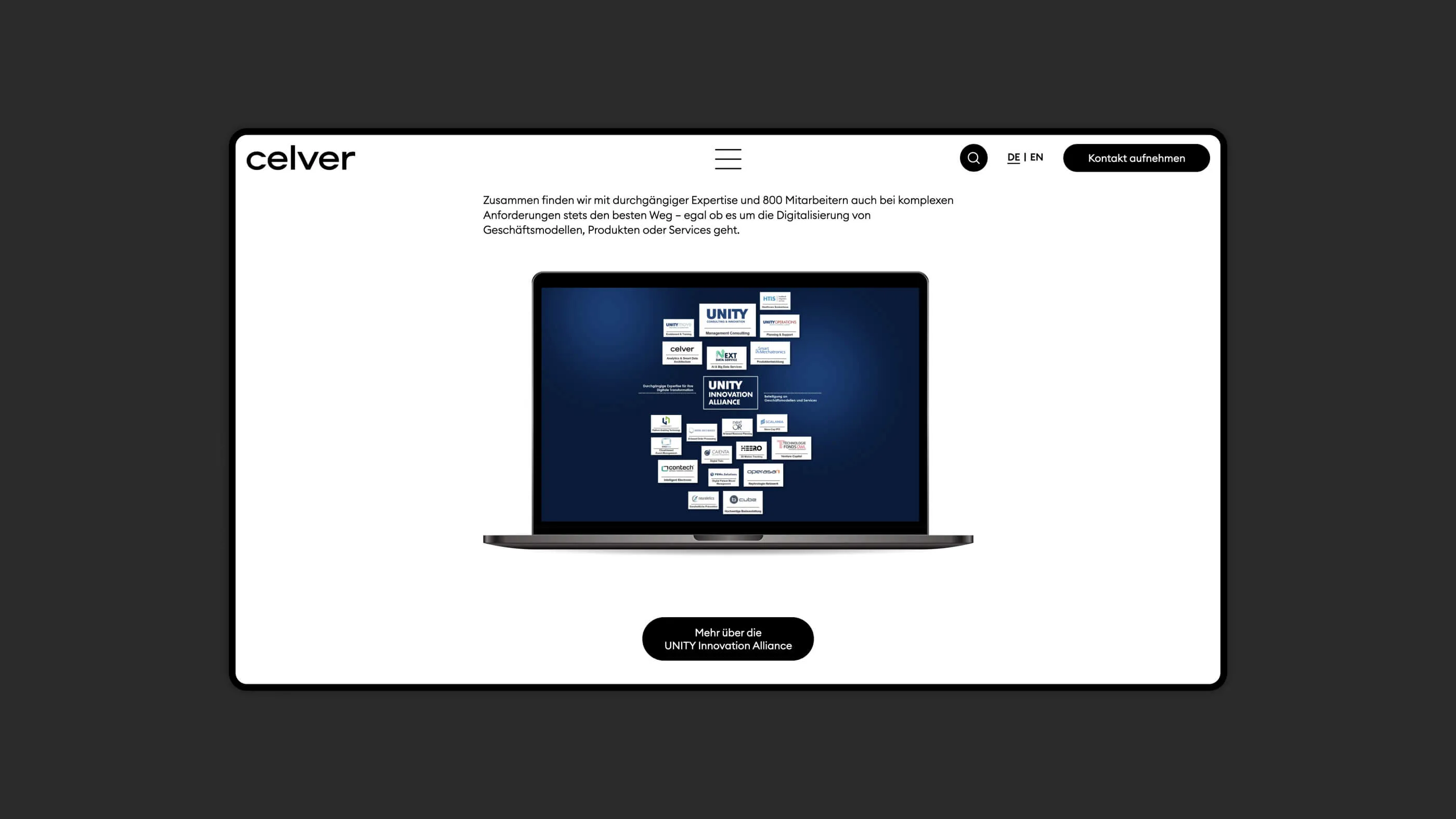 A screenshot of a section of a detail page on the celver website