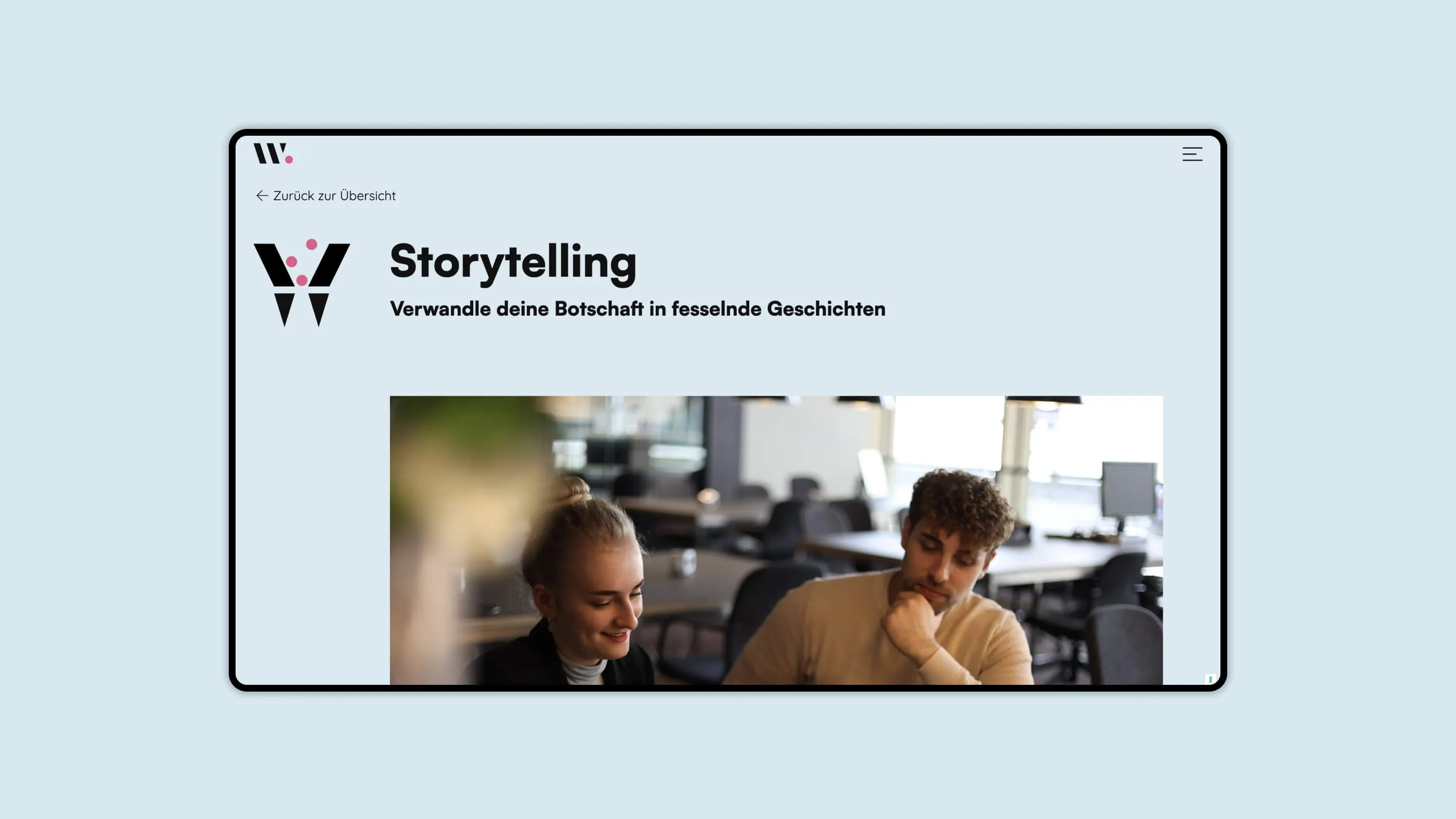 Screenshot of the header of a service detail page on the Writerlino website