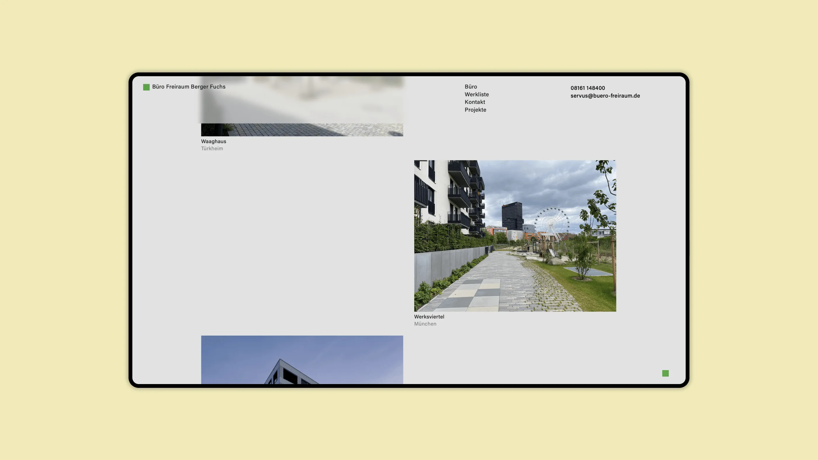 A picture gallery with staggered photographs of landscapes and gardens