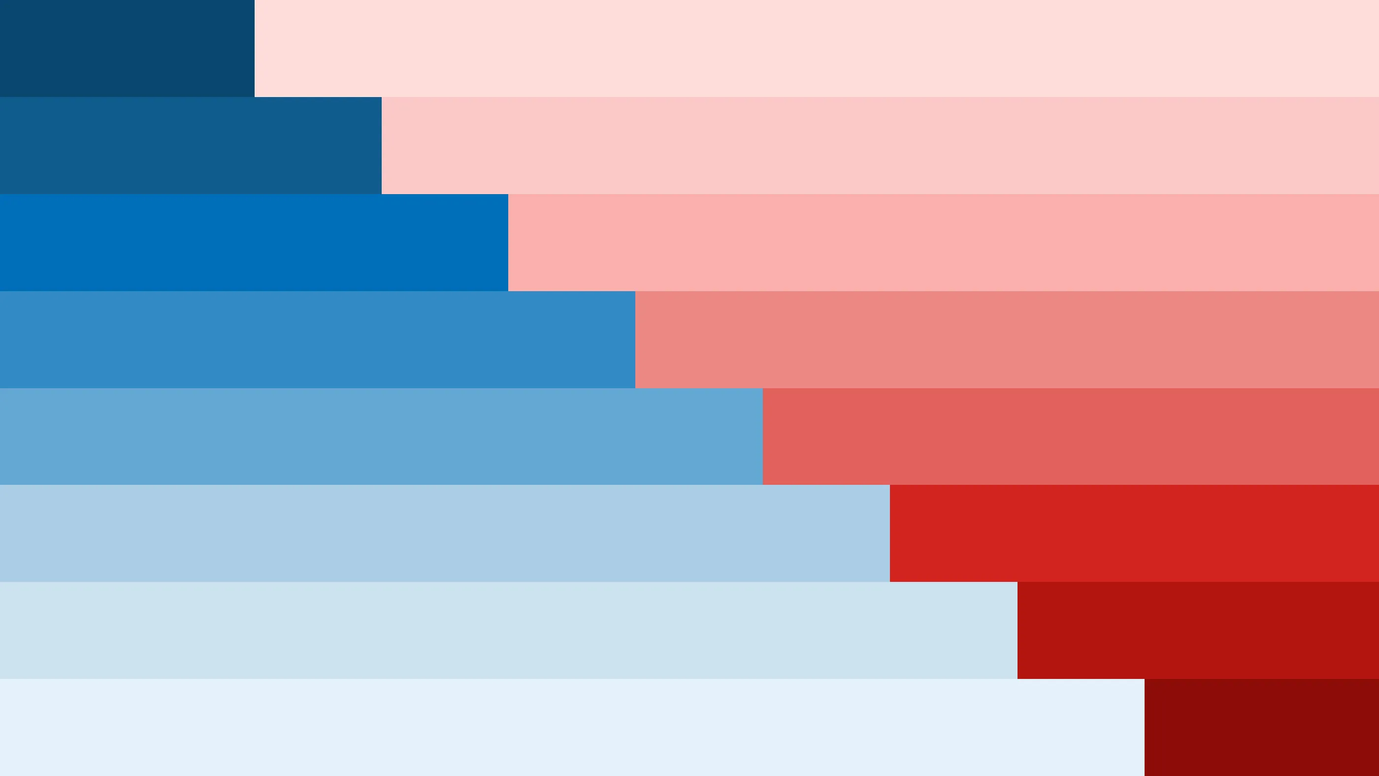 Farbpalette des DZK-Designs mit abgestuften Blau- und Rottönen