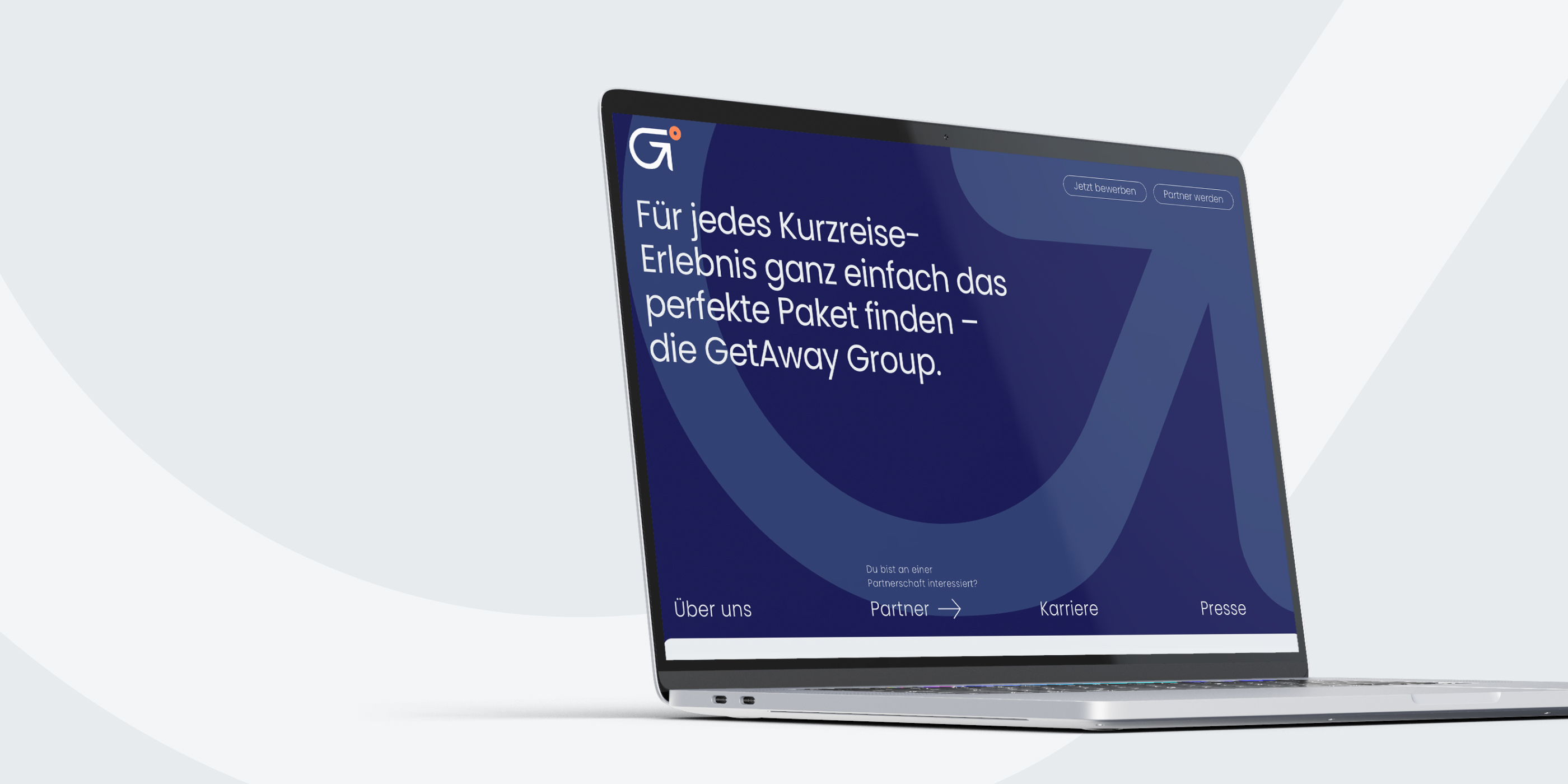 Mockup der Website auf einem Laptop