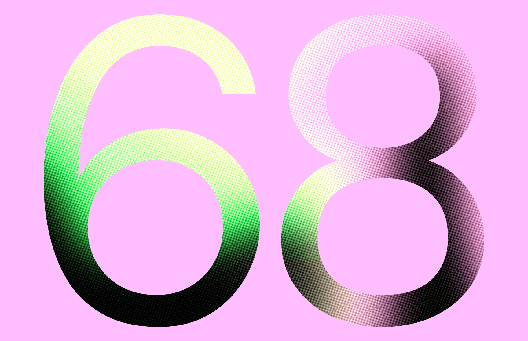 Grafik mit der Zahl 68