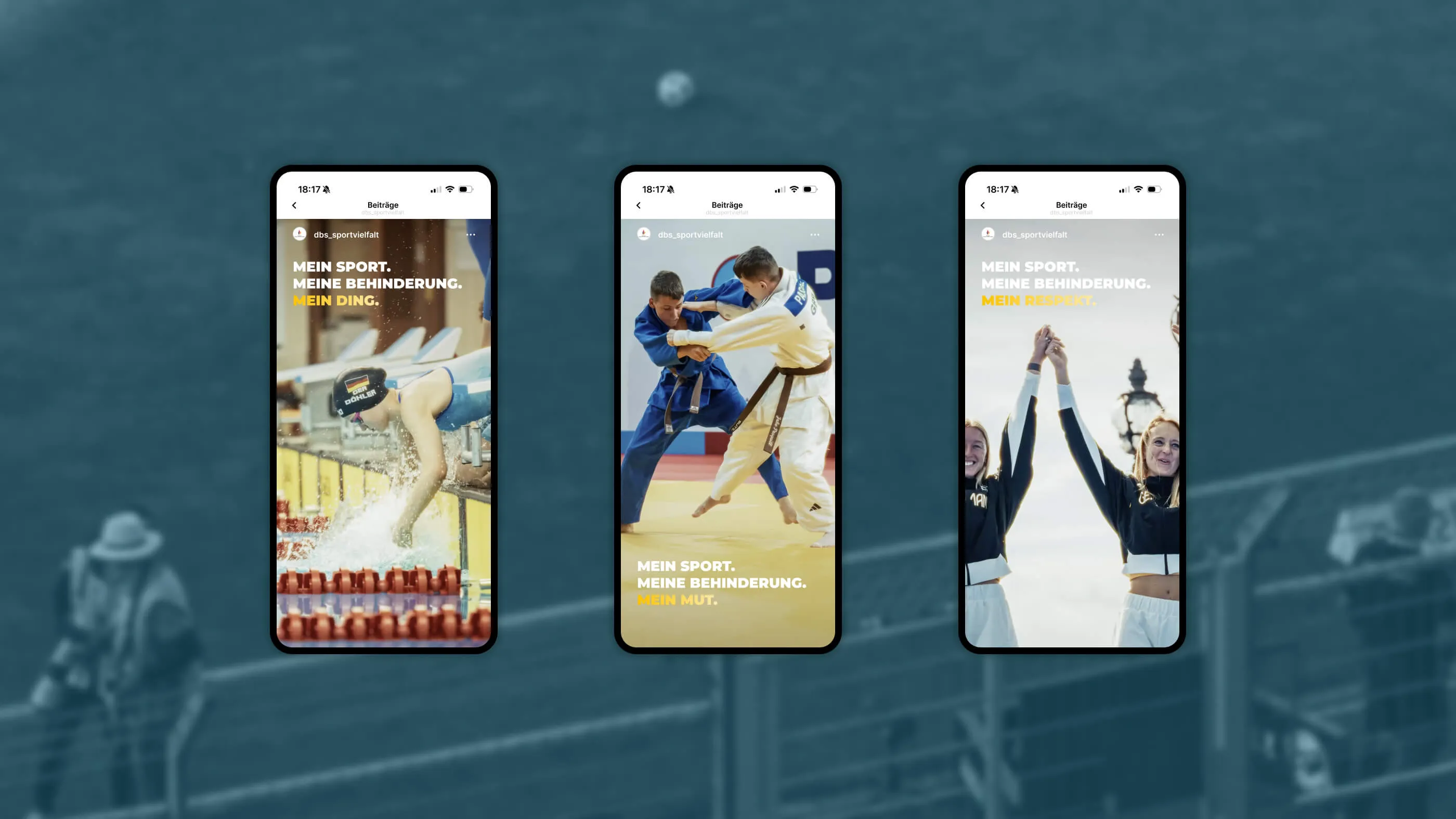 Mockups der #MeinSport – Parasport Kampagne