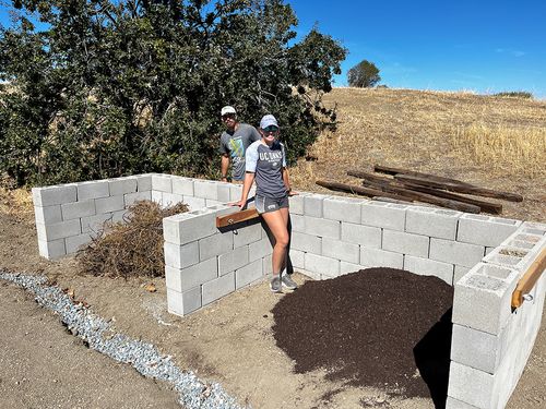 Workers in a community garden