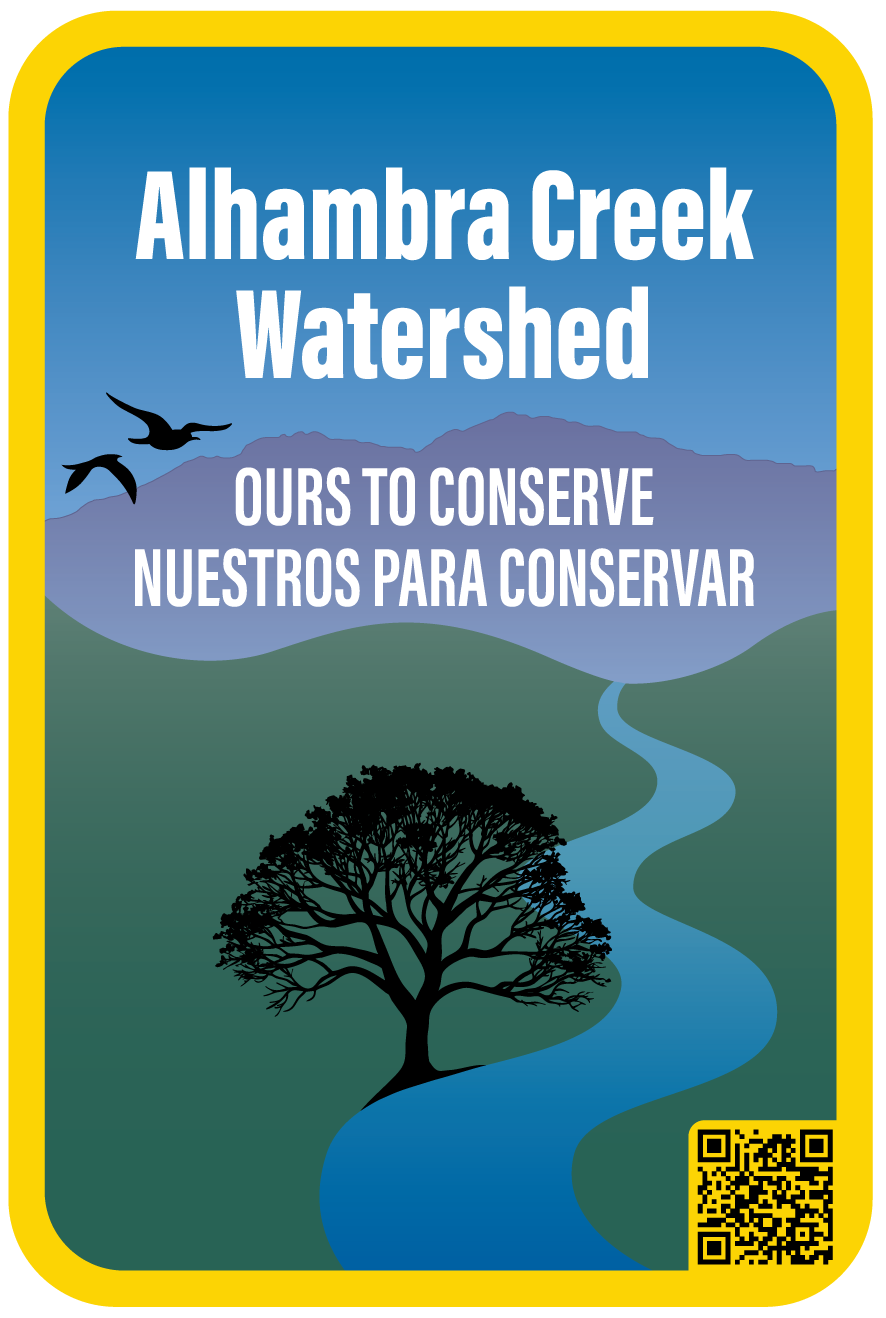 small duplicate of the Alhambra Creek Watershed sign