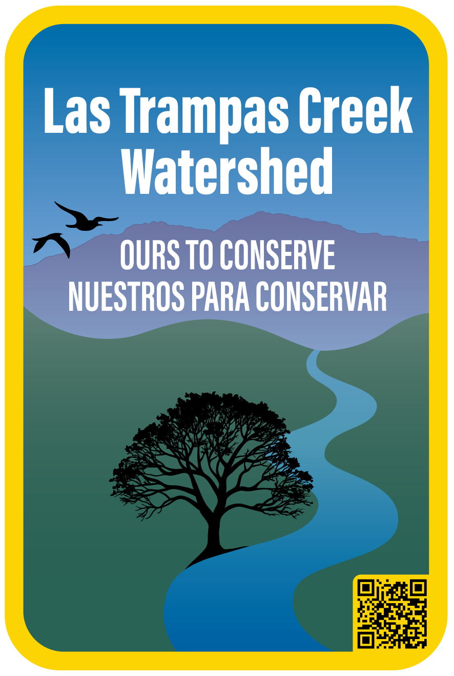 small duplicate of the Las Trampas Creek Watershed sign