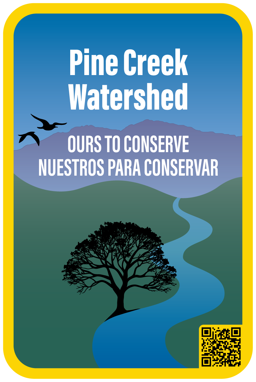 small duplicate of the Pine Creek Watershed sign