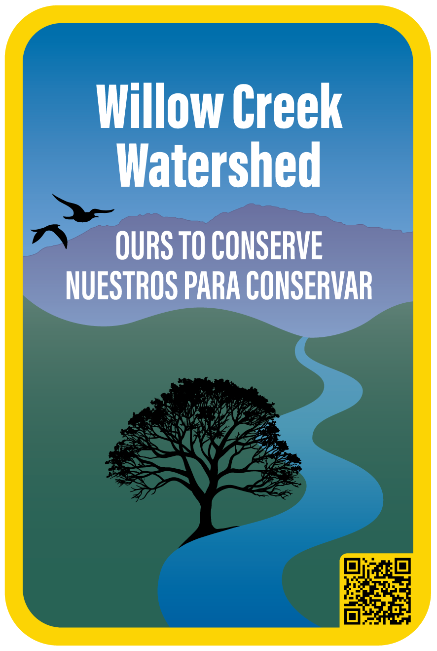 small duplicate of the Willow Creek Watershed sign
