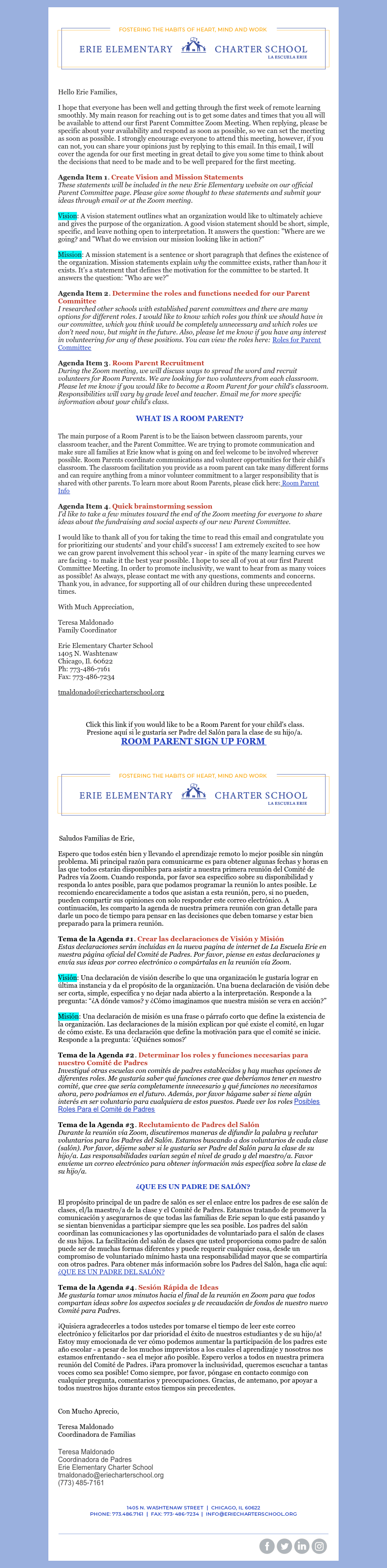 Parent Committee Info & Room Parent Signup