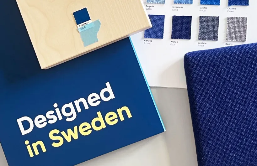 Material mood board of Blue air 