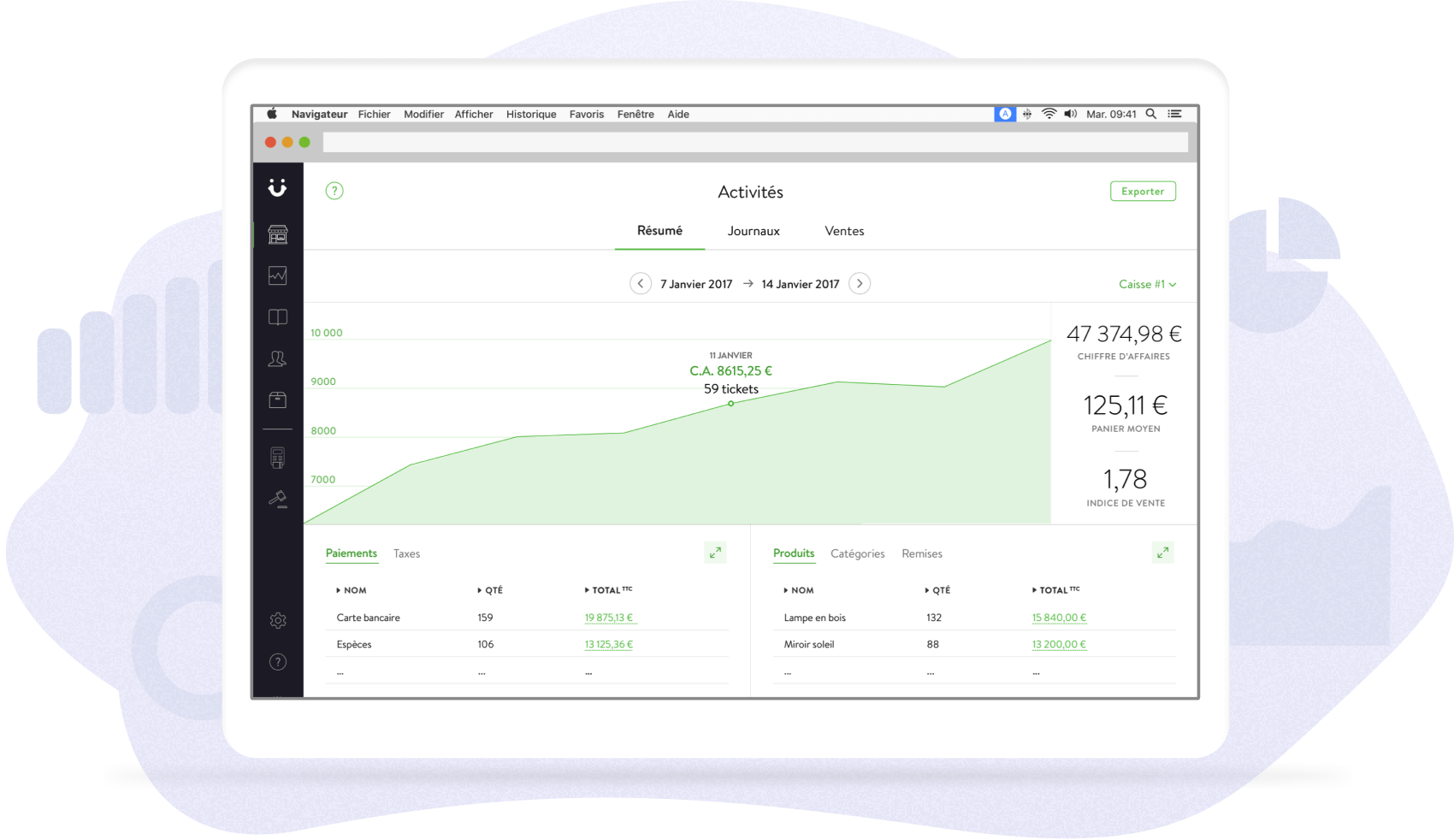 Application web du logiciel de caisse