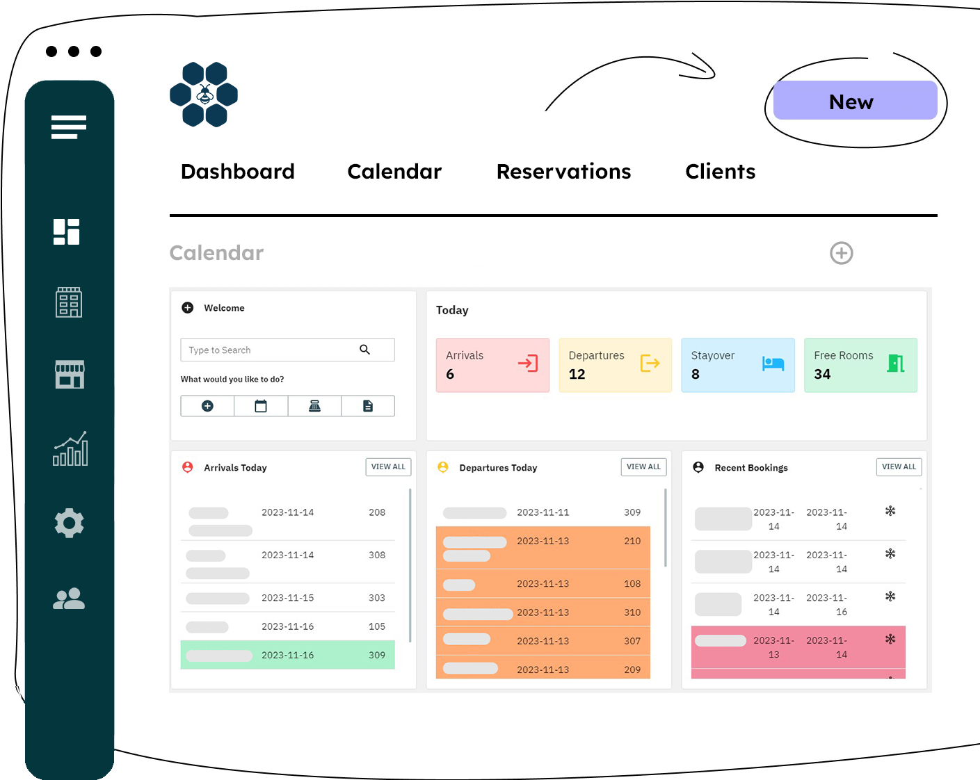 website hotelbee mockup pms