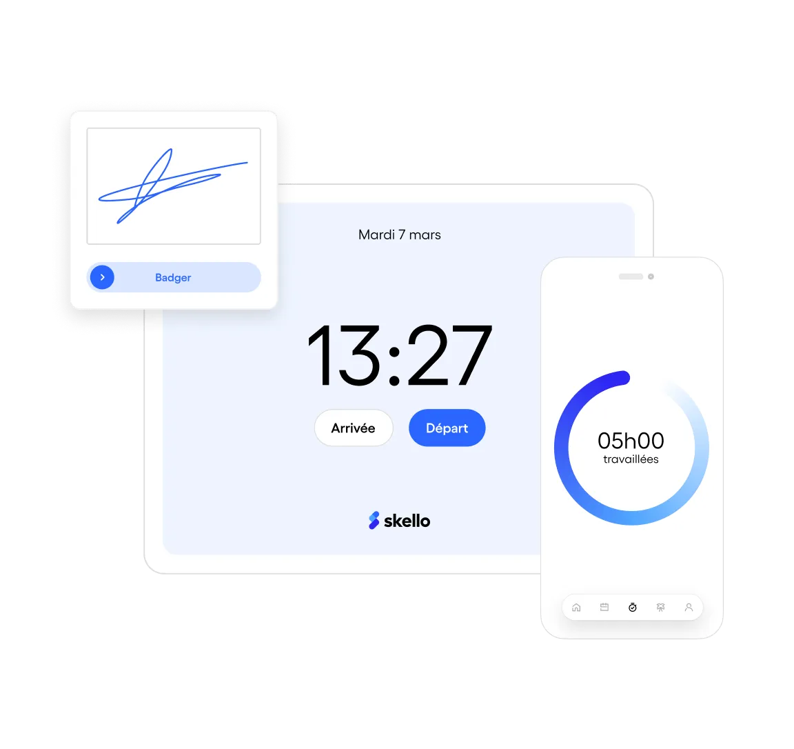 Interface Skello sur tablette et mobile