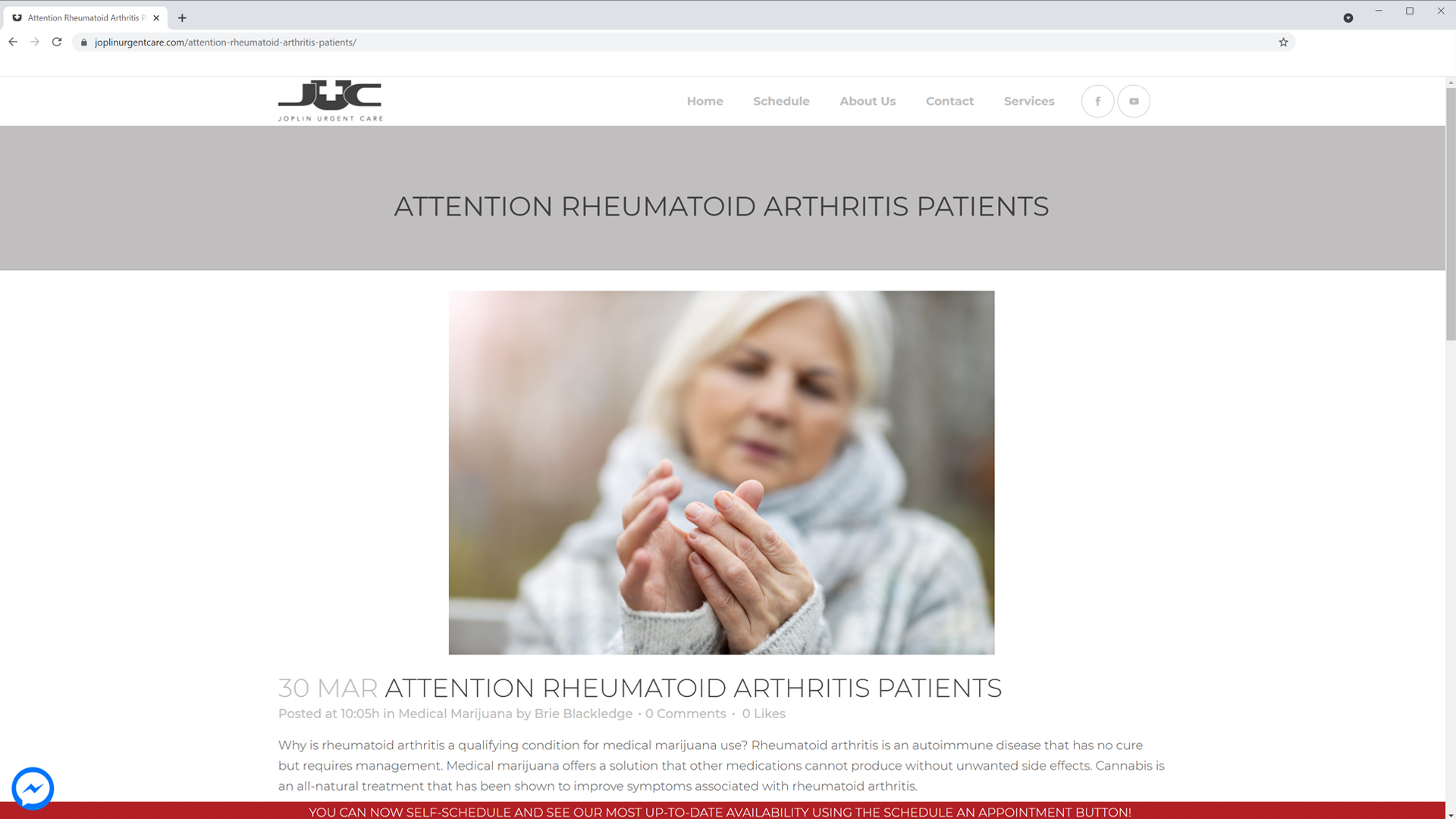 Elderly woman wearing a gray scarf and sweater rubbing her hands, appearing to relieve arthritis pain.