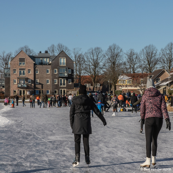 Schaatsen op de Grote Gracht in Oudewater