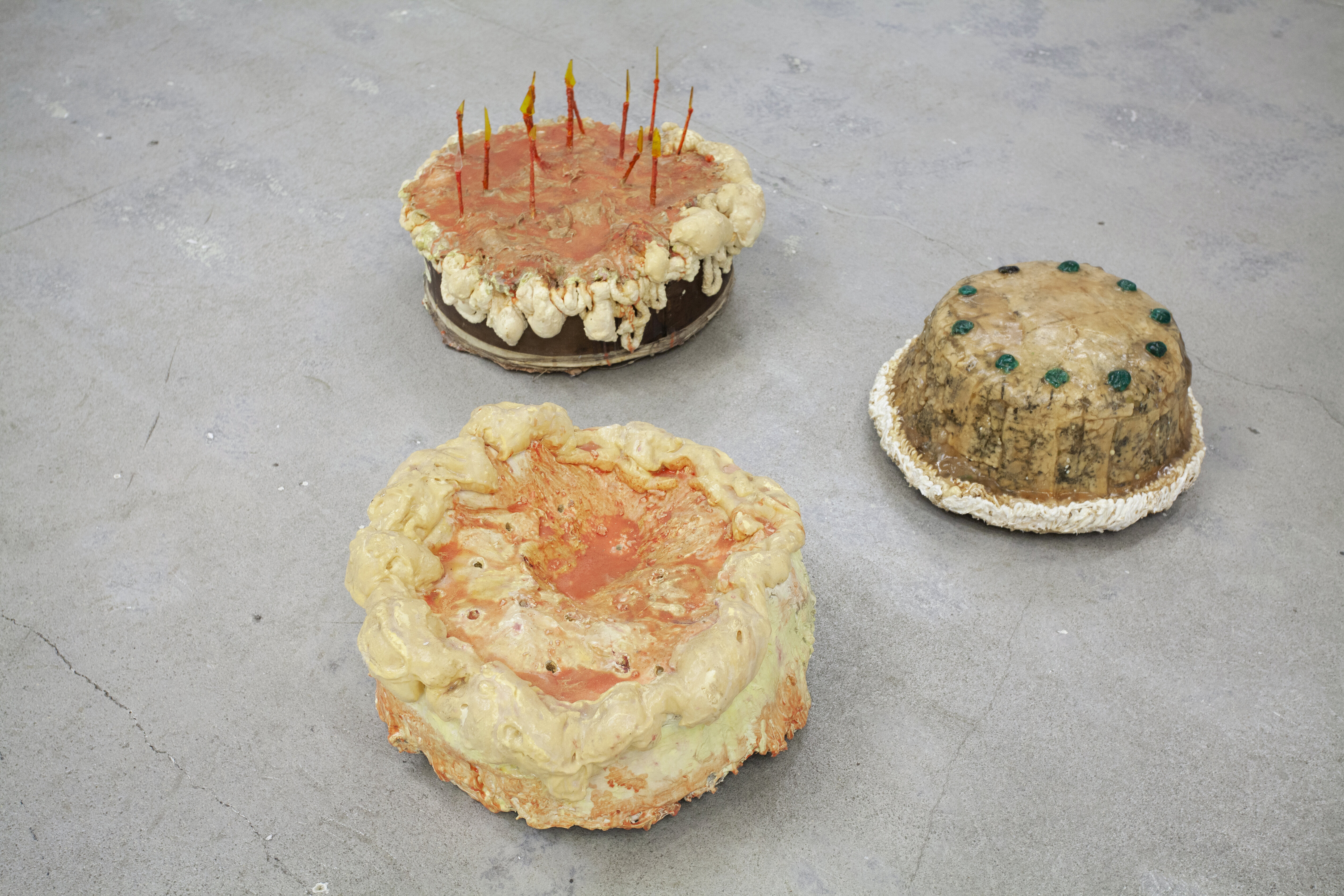 Stef Kamaris, A Very Happy Cake / 70th Birthday, 2019; Light Cake / Party Crasher, 2019; BlueCake, 2021.