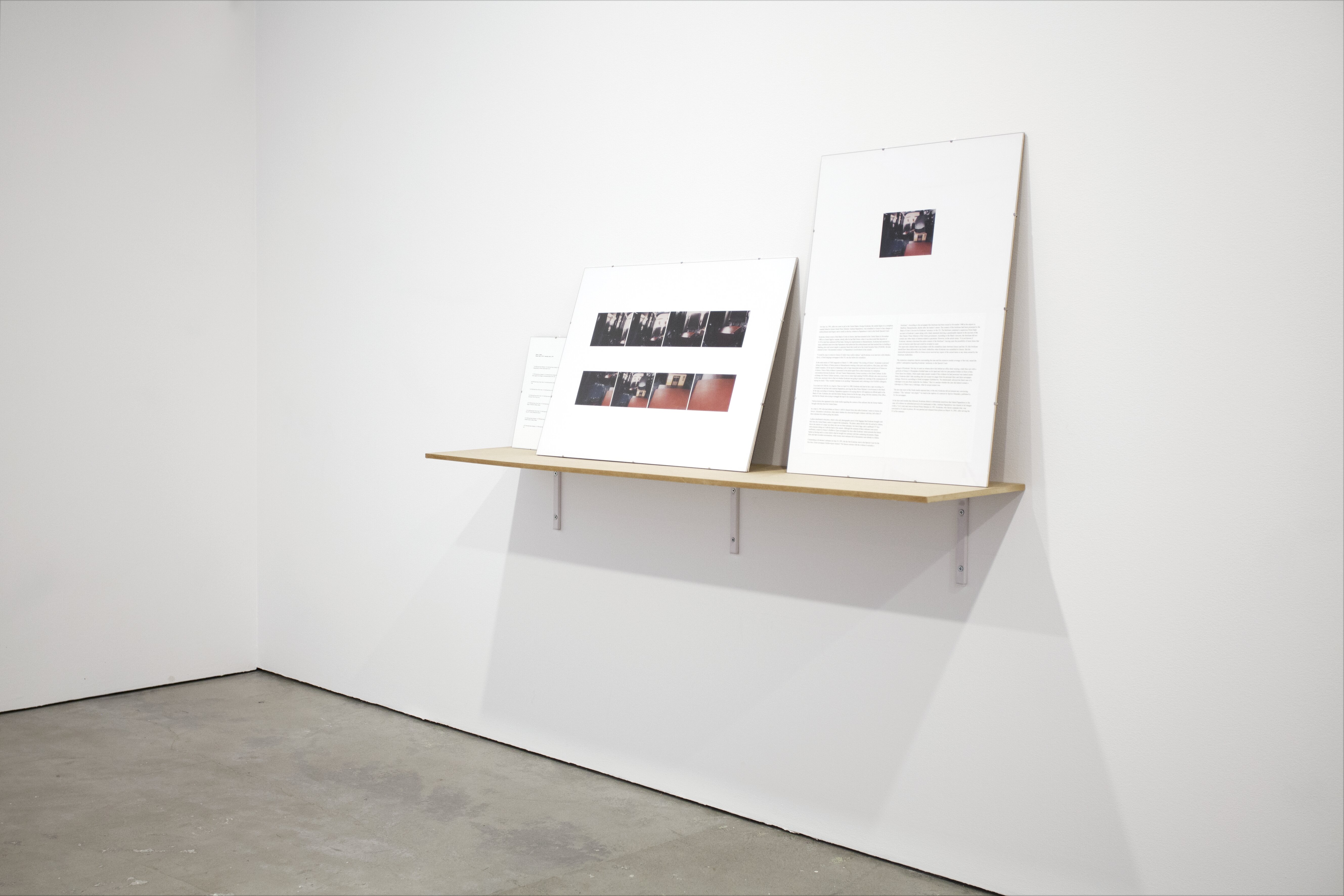 Vangelis Vlahos, Objects to relate to a trial (3 suitcases, 2 travel bags, a typewriter and one color TV), 2013-2014.