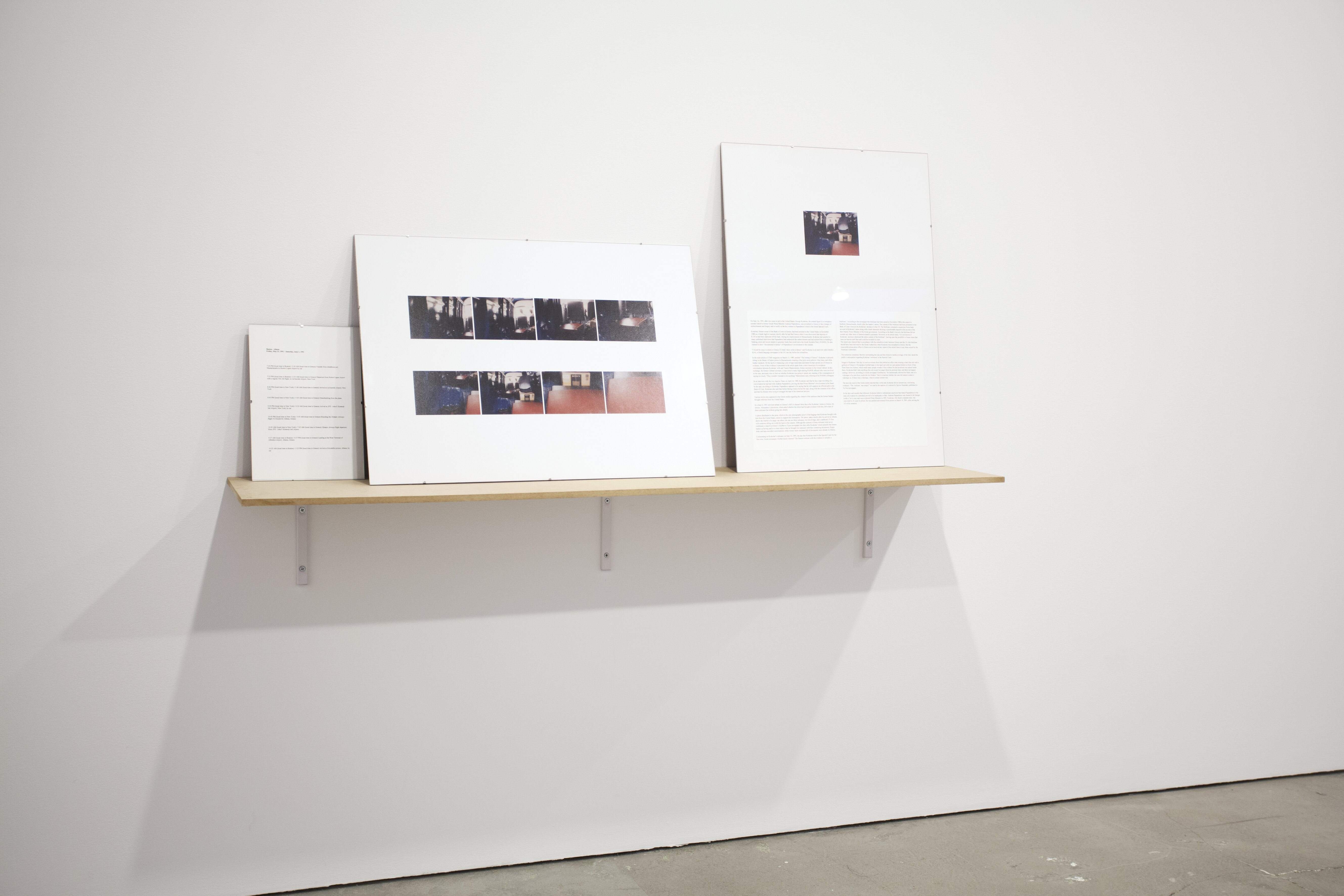 Vangelis Vlahos, Objects to relate to a trial (3 suitcases, 2 travel bags, a typewriter and one color TV), 2013-2014.