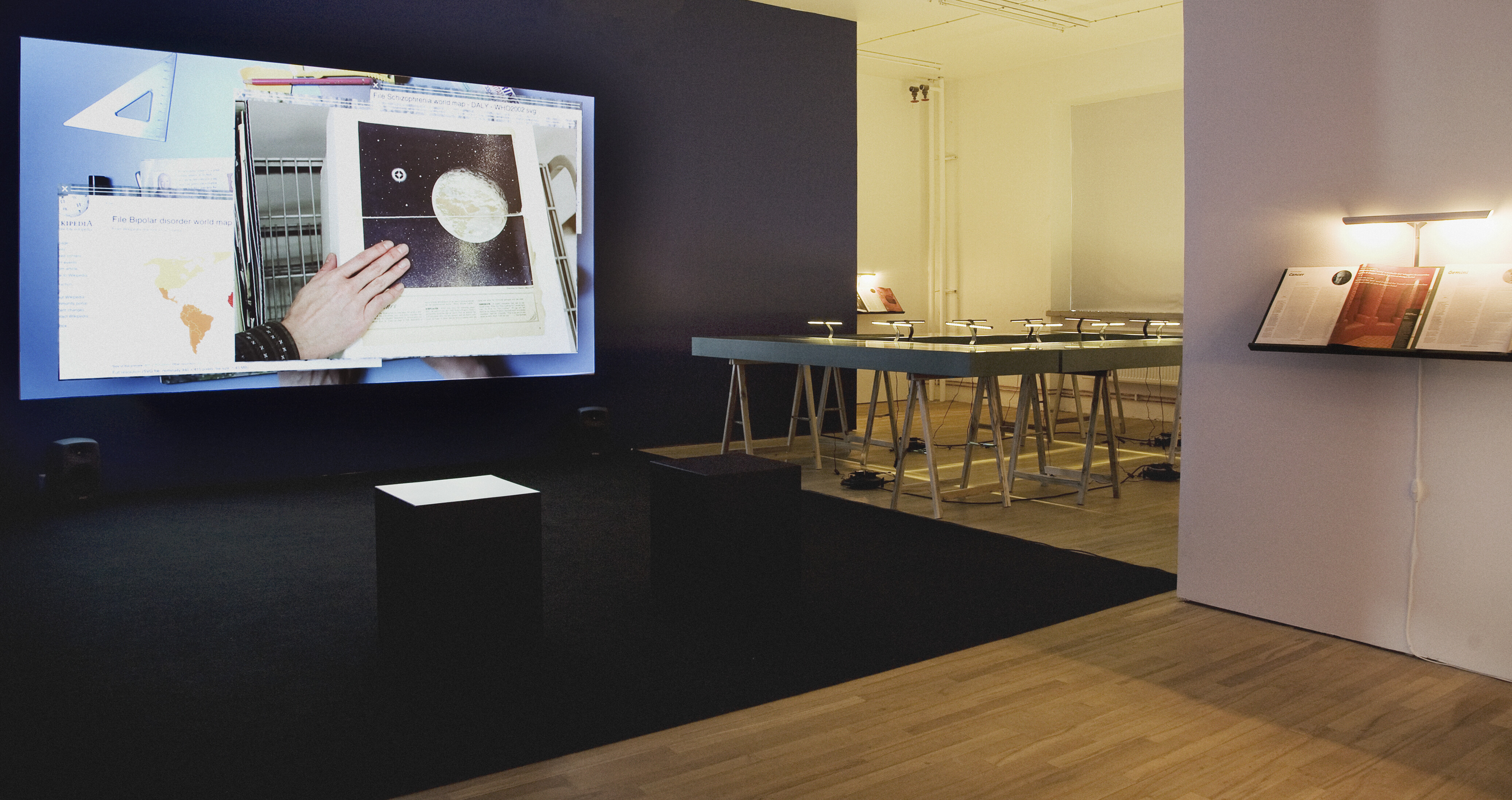 Reading “The World in Which We Live”, Installation view.