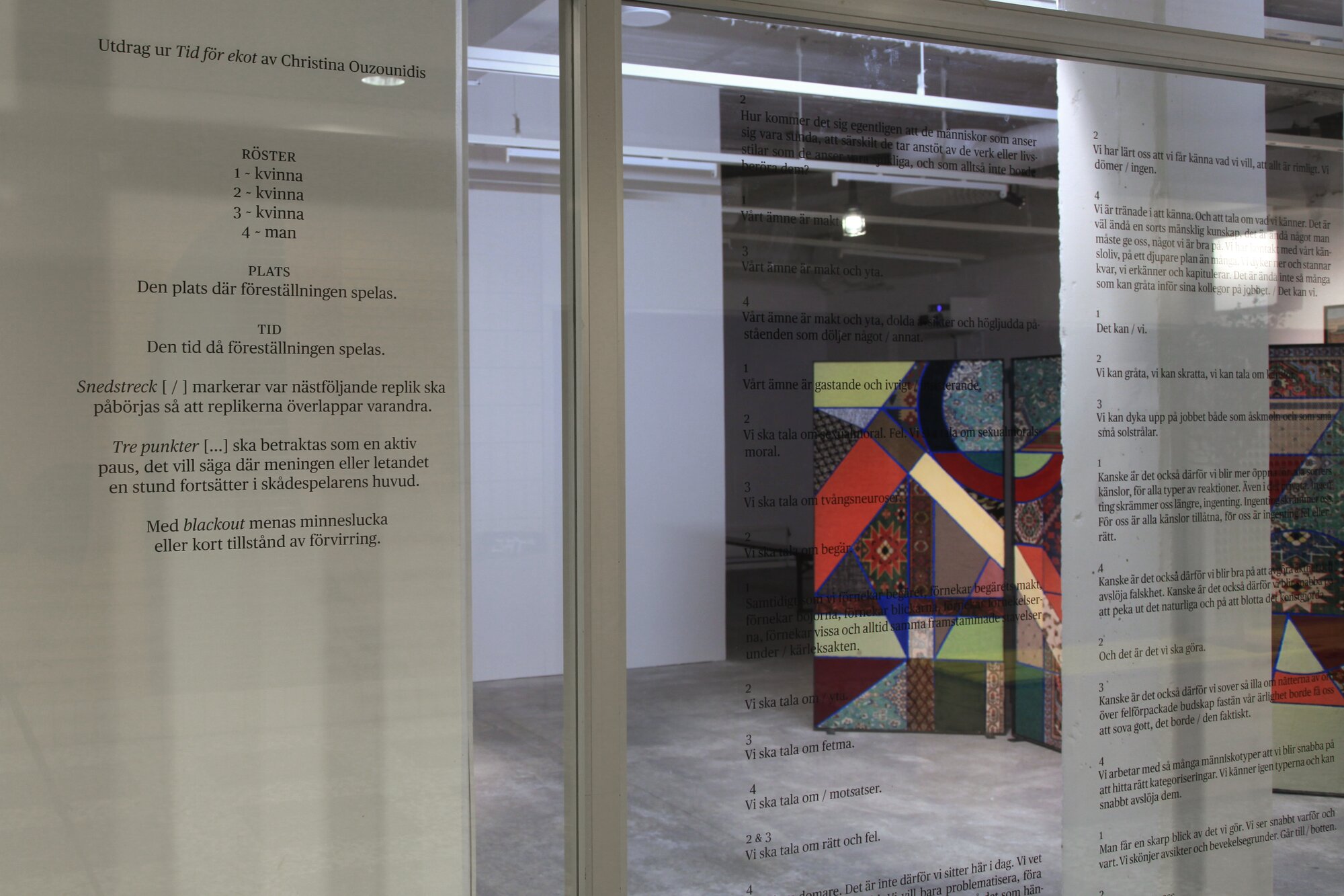 Christina Ouzounidis, Tid för ekot, 2013. Detail.