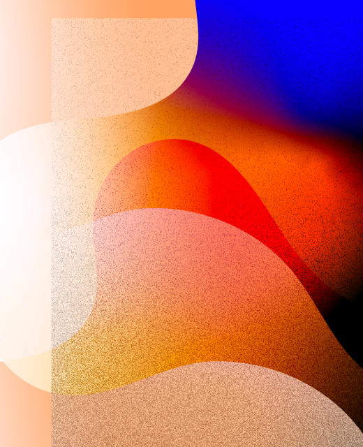 “Abstract, colorful gradient artwork with layered organic shapes in red, orange, gold, and blue tones.”