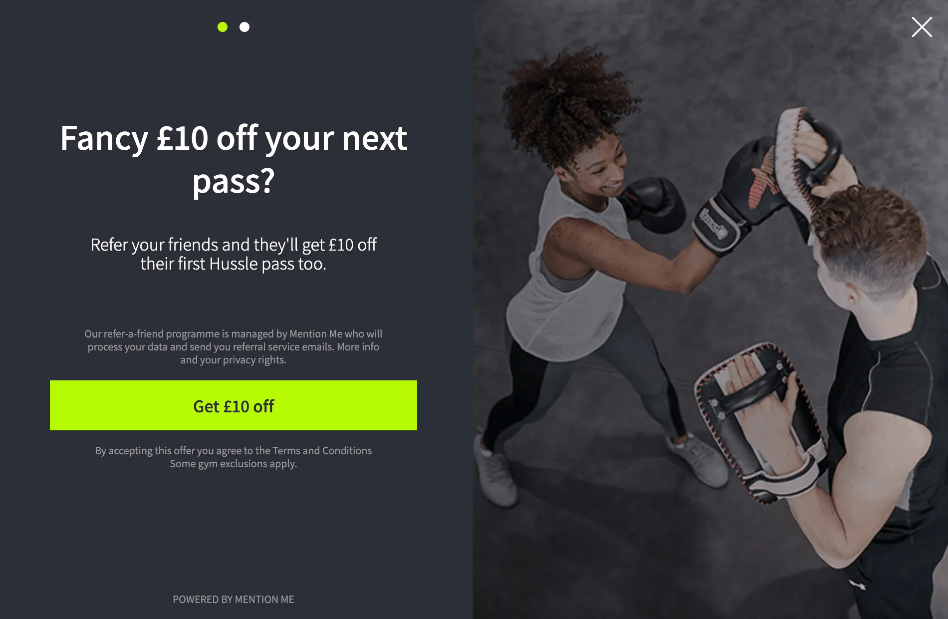 Hussle Referral Program Pop Up
