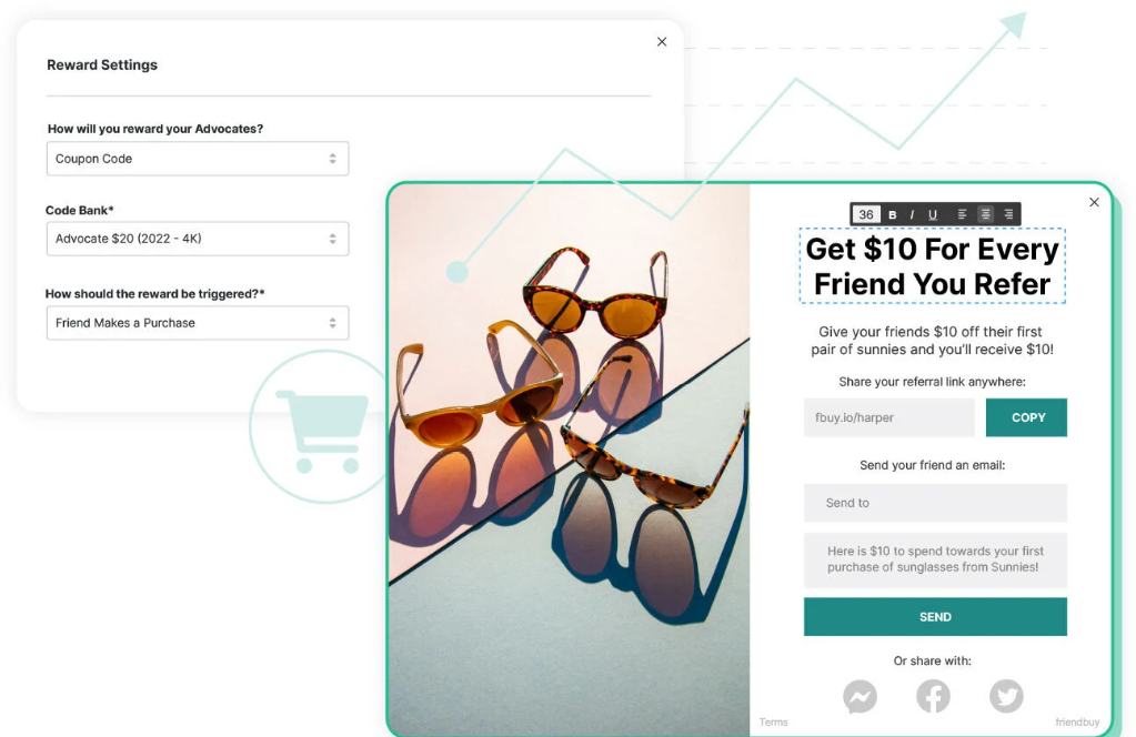 A screenshot of the Friendbuy product.