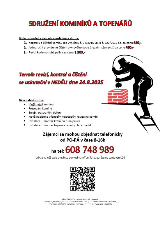 Sdružení kominíků a topenářů - nabídka služeb