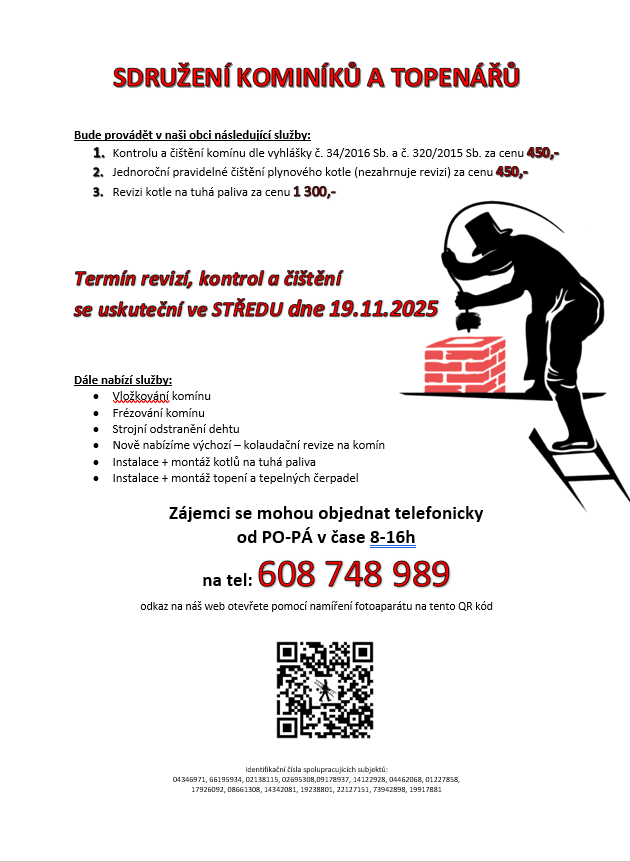 Sdružení kominíků a topenářů - nabídka služeb